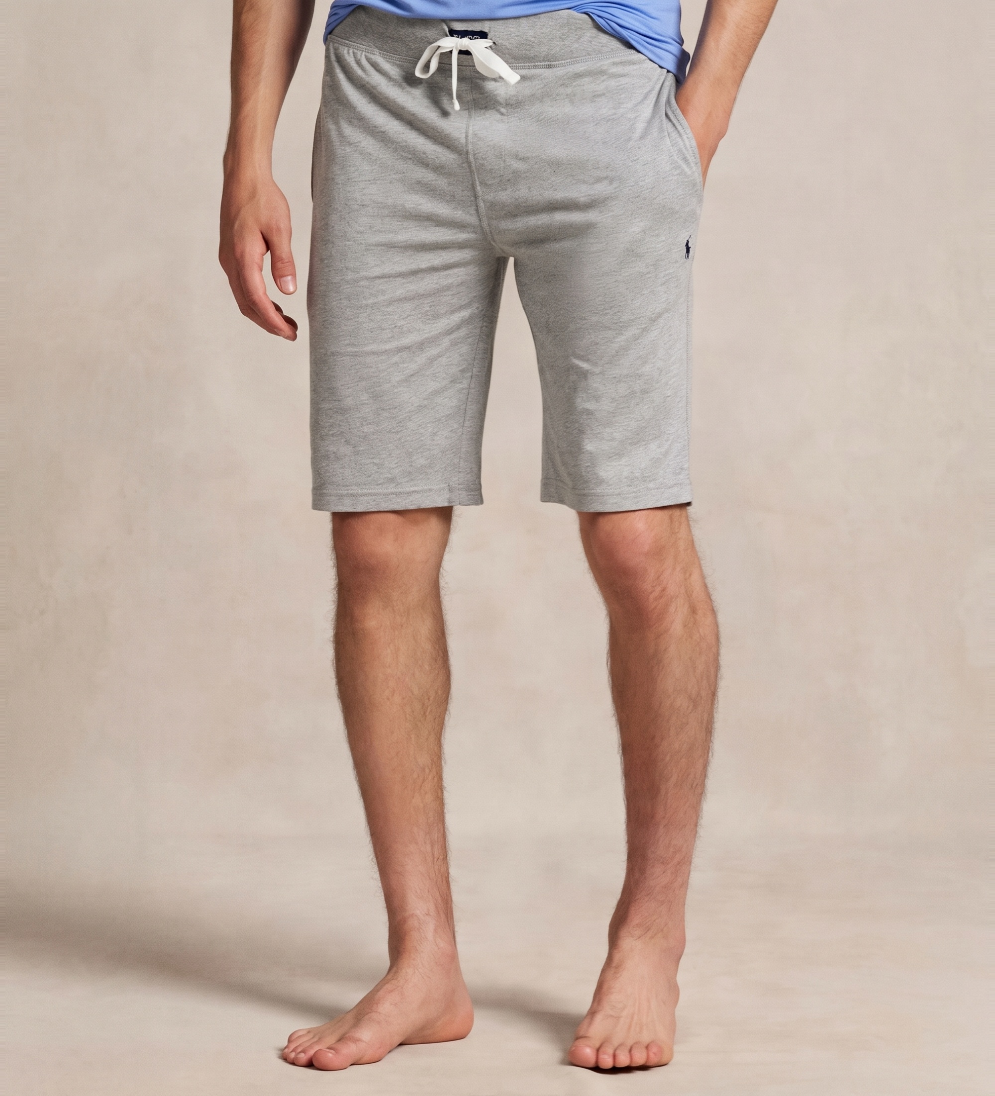 Polo Ralph Laurenvoor mannen. 714844761001 Grijze katoenen gebreide pyjamabroek (L), Homewear, Grijs