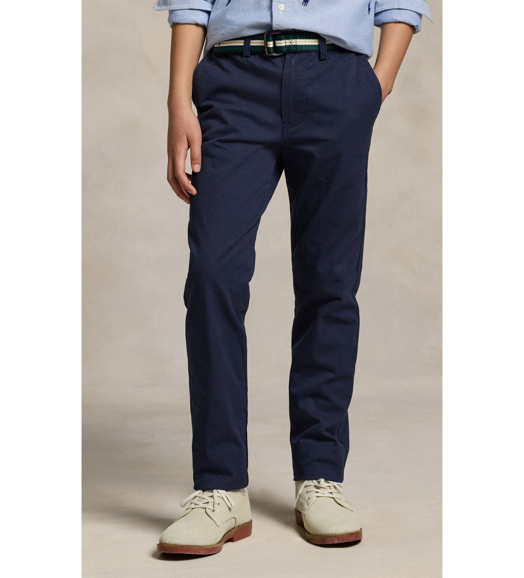 Polo Ralph Lauren für Jungen. 323855394001 Slim Fit Hose aus elastischem Twill in Marineblau (6/7años= 136/138cm), Lässig, Baumwolle, Klassi