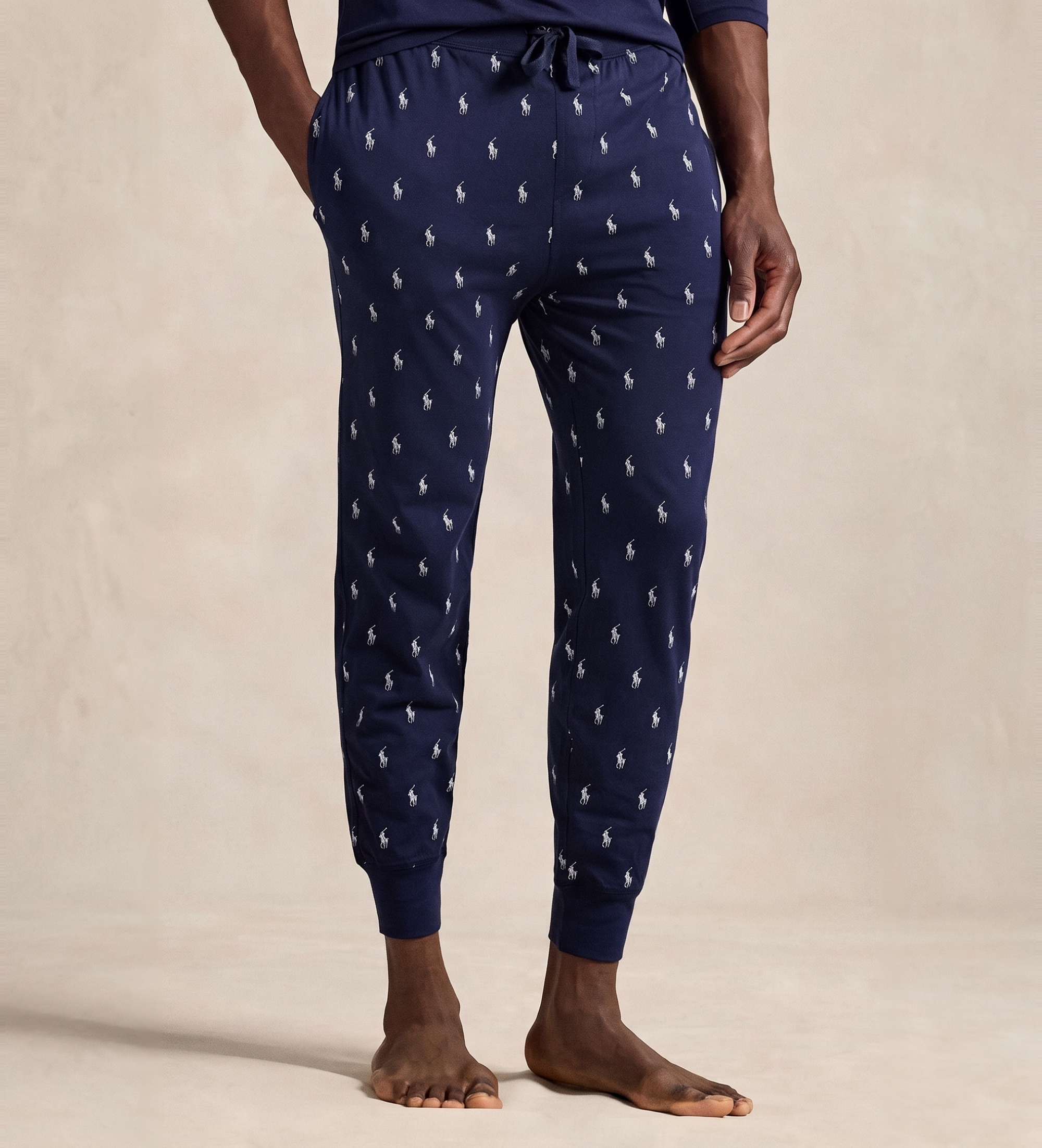 Polo Ralph Lauren für Herren. 714844764001 Gestrickte Pyjama-Jogginghose in Marineblau (M), Heimtextilien, Baumwolle