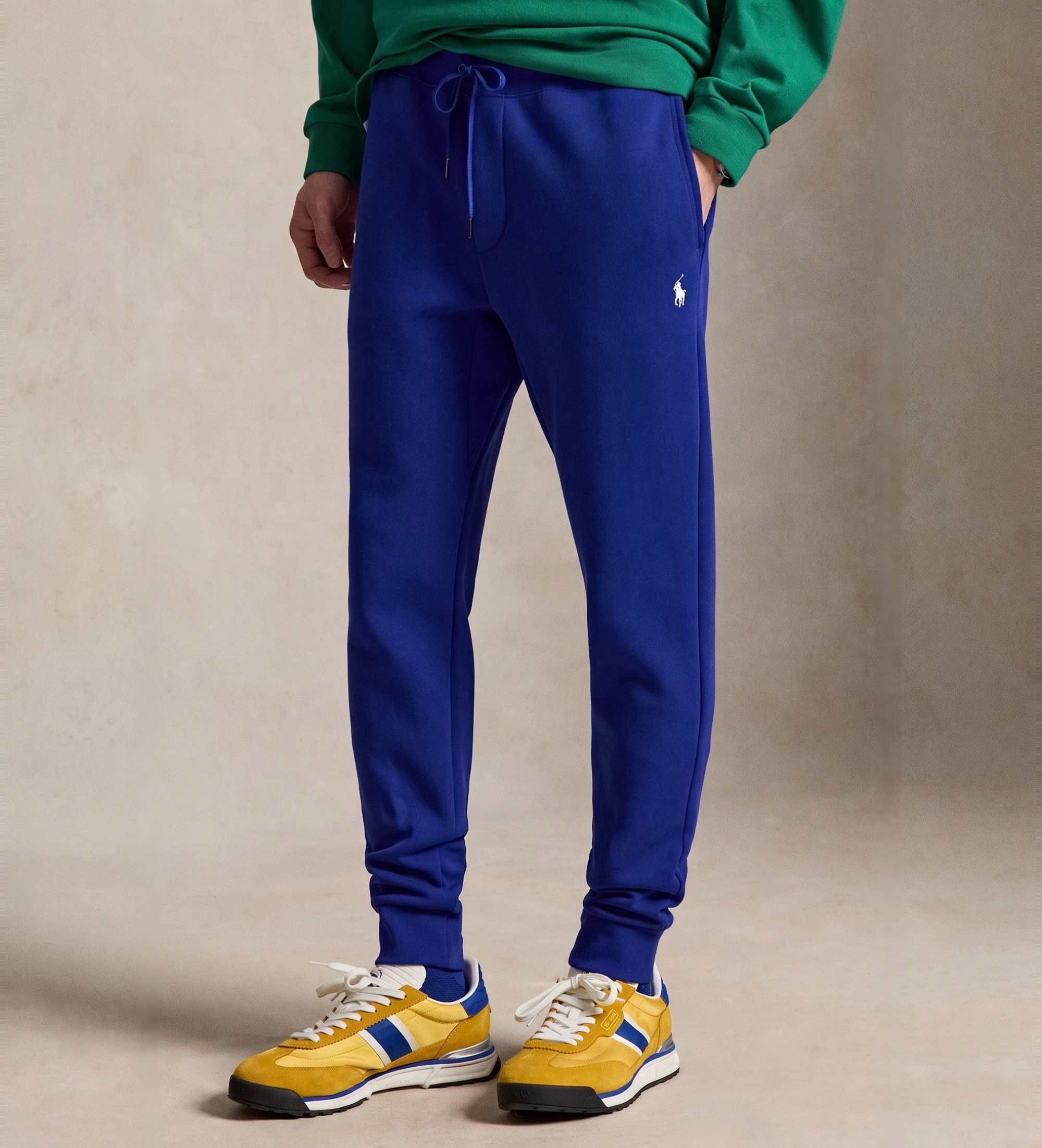 Polo Ralph Lauren für Herren. 710881518510 Blaue Jogginghose aus Doppelstrick (S), Lässig, Baumwolle