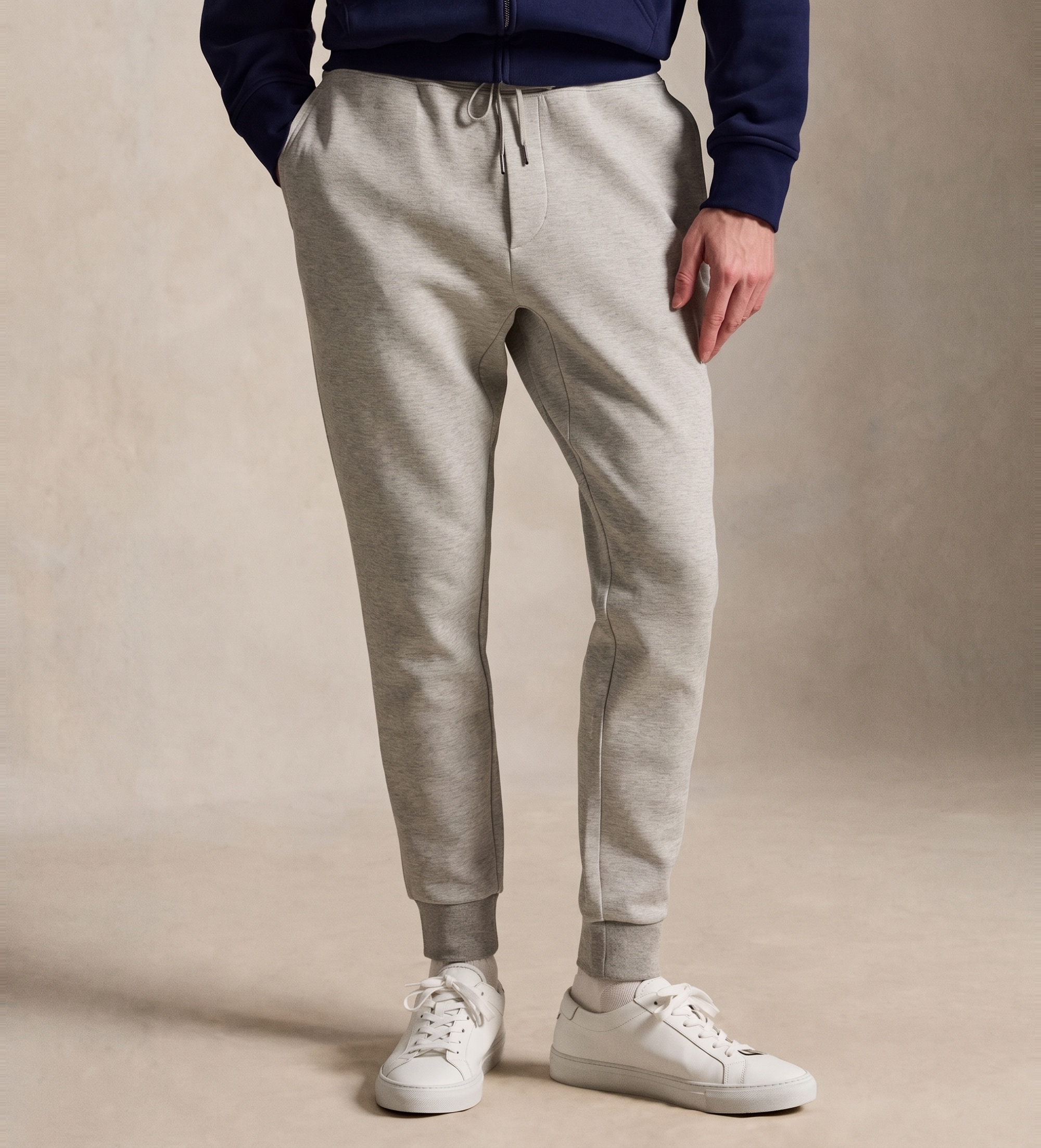 Polo Ralph Lauren für Herren. 710881518512 Graue Jogginghose aus Doppelstrick (M), Lässig, Baumwolle
