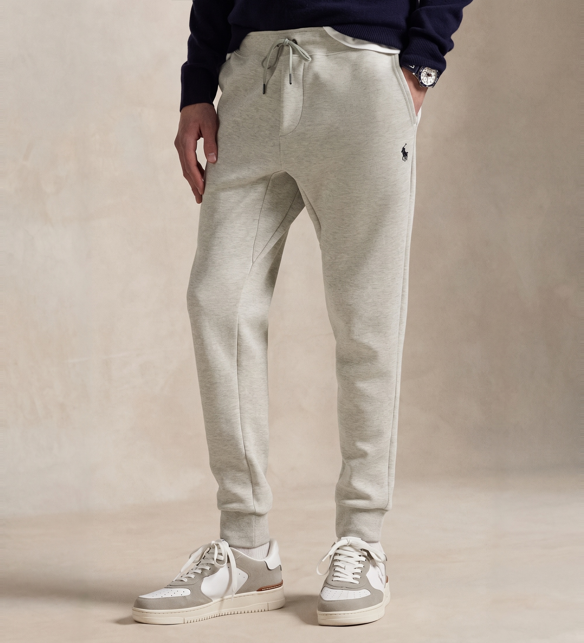 Polo Ralph Lauren für Herren. 710888283003 Graue doppelt gestrickte Jogginghose (XXL), Lässig, Baumwolle