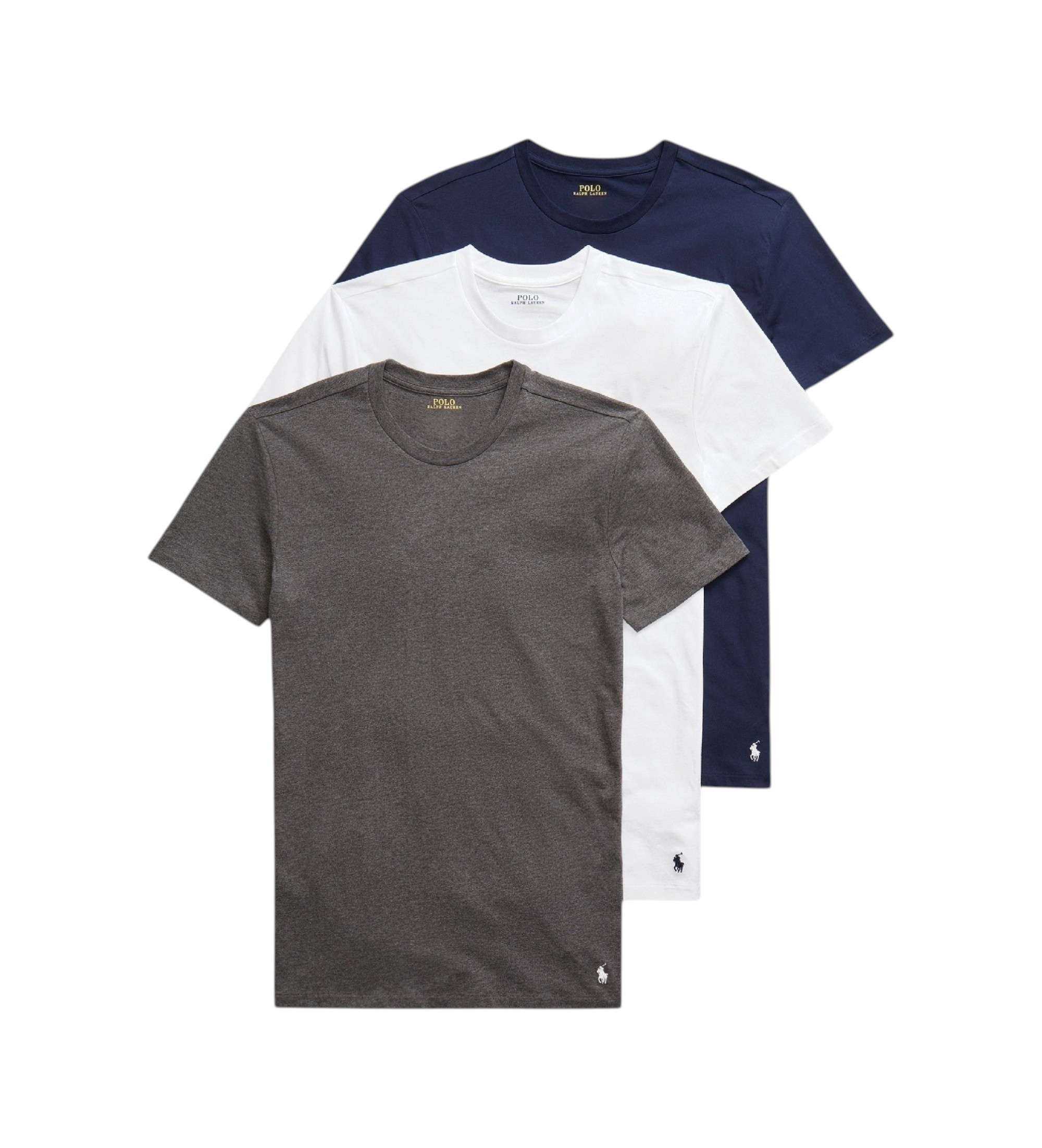 Polo Ralph Lauren für Herren. 714830304036 3er-Set Rundhals-T-Shirts grau, weiß, marineblau (XL), Lässig, Heimtextilien, Mehrfarbig, Baumwol