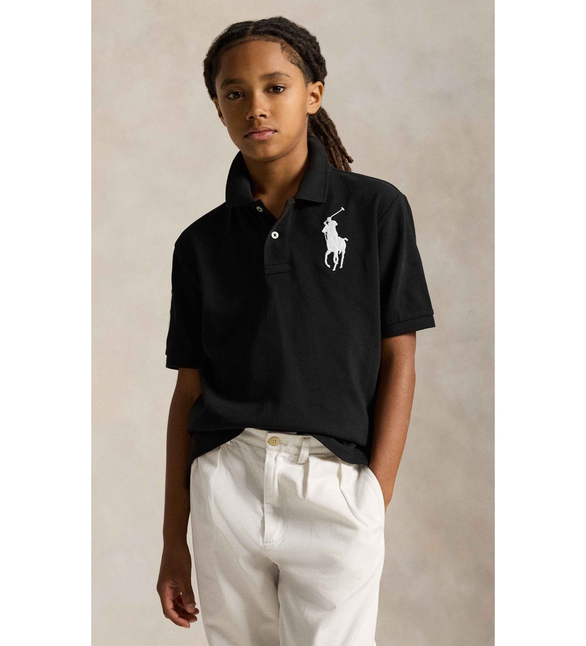 Polo Ralph Lauren für Jungen. 323670257015 Poloshirt aus Baumwollpikee mit schwarzem Big Pony ((L) 10/12años= 150/161 cm), Baumwolle, Klassi