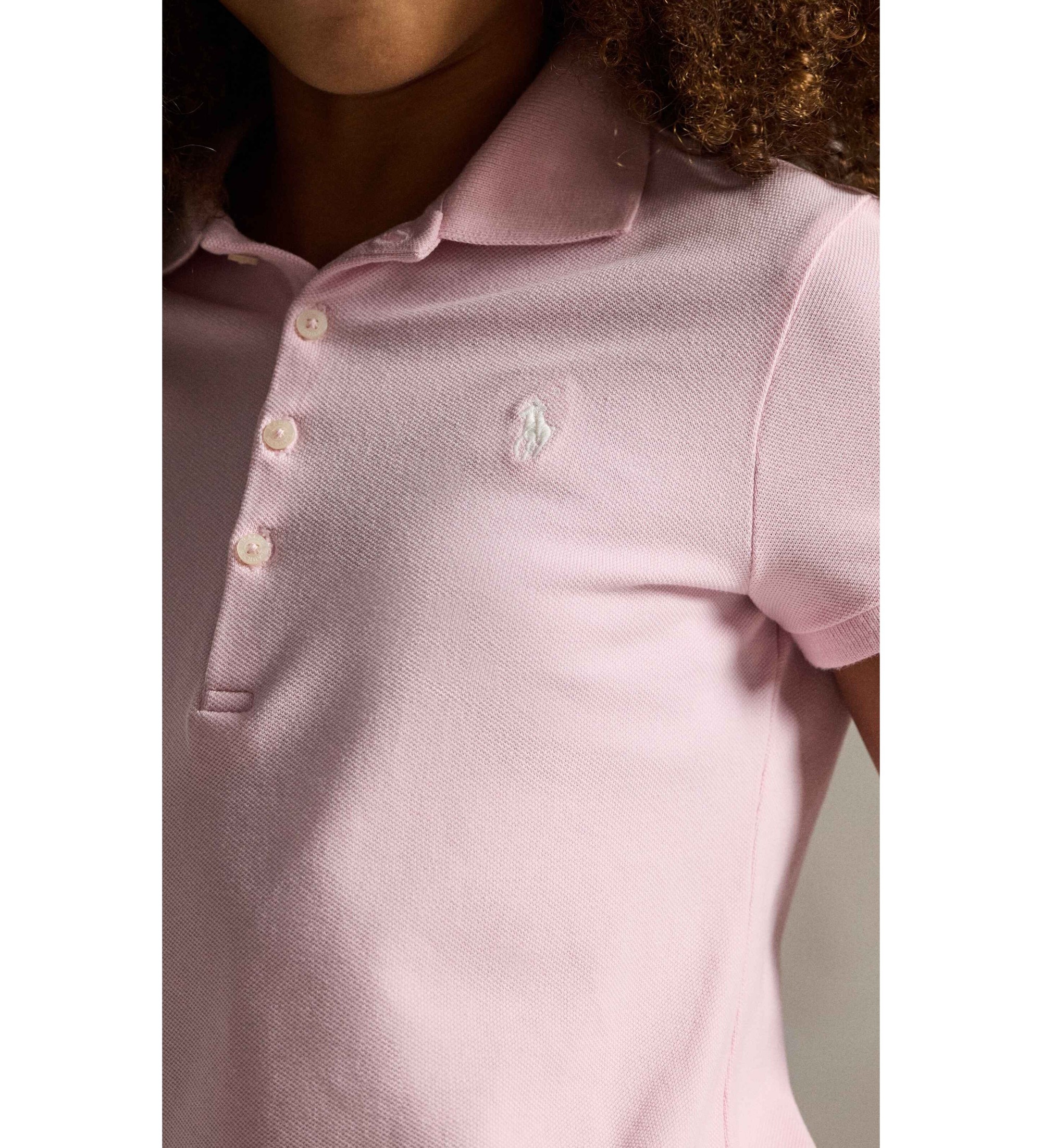 Polo Ralph Laurenvoor meisjes. 313573242011 Elastisch piqué poloshirt (10/11años= 144/154cm), Roze, Katoen, Klassiek, Korte mouwen, kinderkl