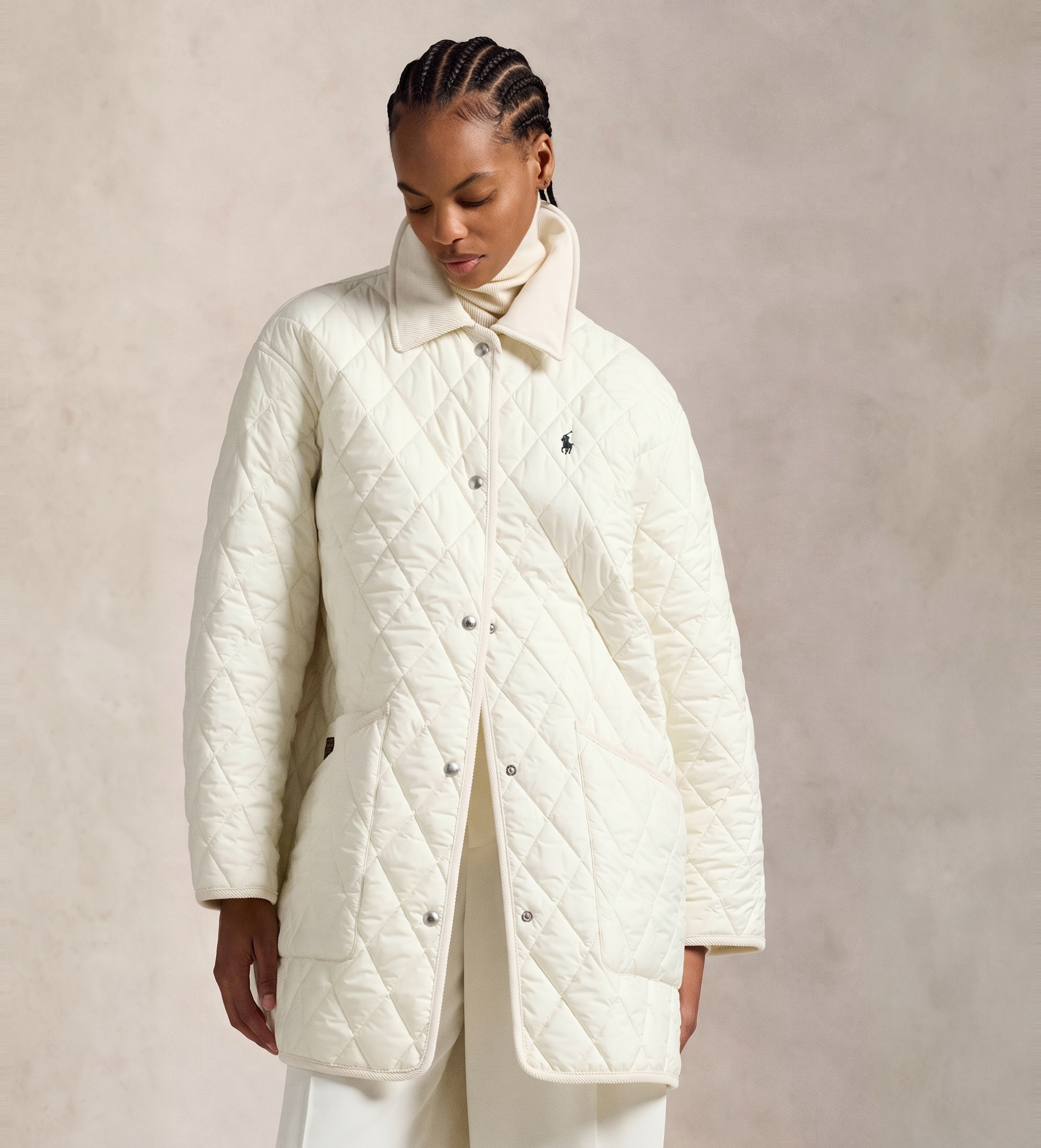 Polo Ralph Lauren für Damen. 211971180001 Off-white Steppjacke (S), Weiß, Lässig, Recyceltes Polyester