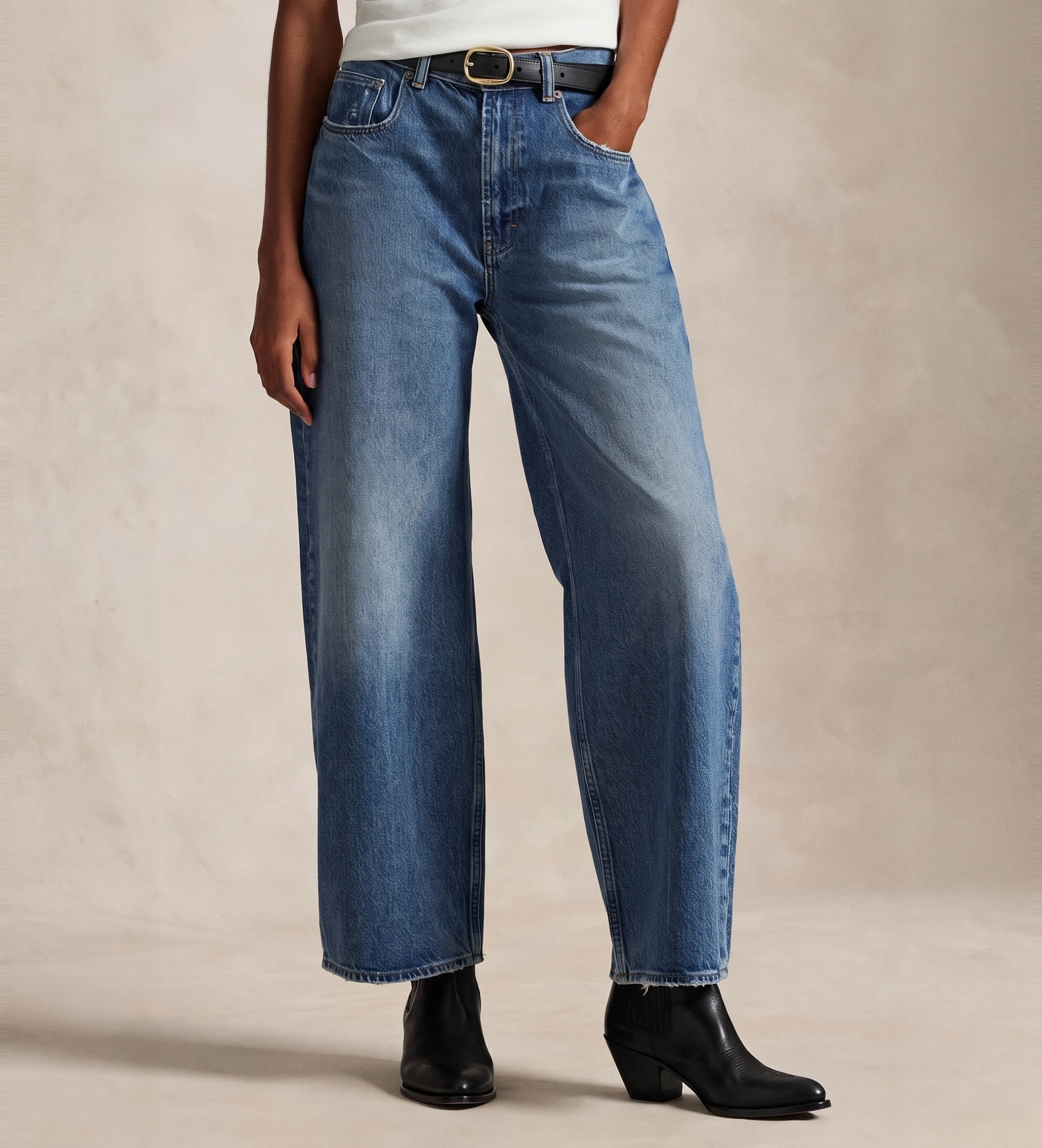 Polo Ralph Lauren für Damen. 211969380001 Entspannte Jeans mit weitem Bein blau (25/32), Lässig, Baumwolle, Denim