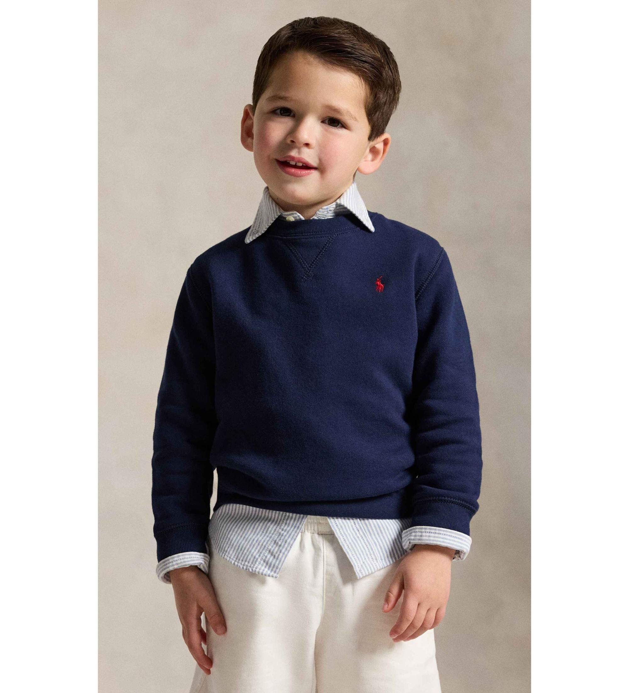Polo Ralph Lauren für Jungen. 322772102002 Marineblaues Fleece-Sweatshirt (6años= 124/134cm), Lässig, Baumwolle, Kinderbekleidung