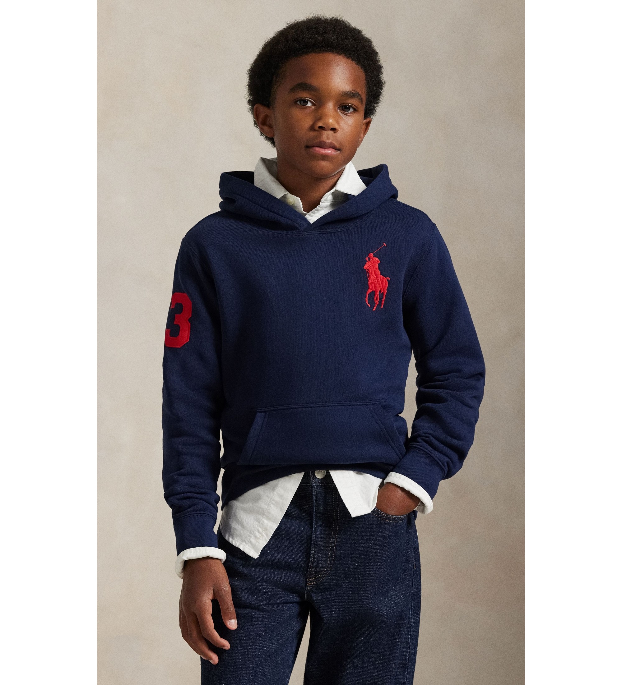 Polo Ralph Lauren für Jungen. 323979316005 Kapuzensweatshirt aus Frottee mit Big Pony in Marineblau ((XL) 13/14Años= 163/174cm), Lässig, Bau