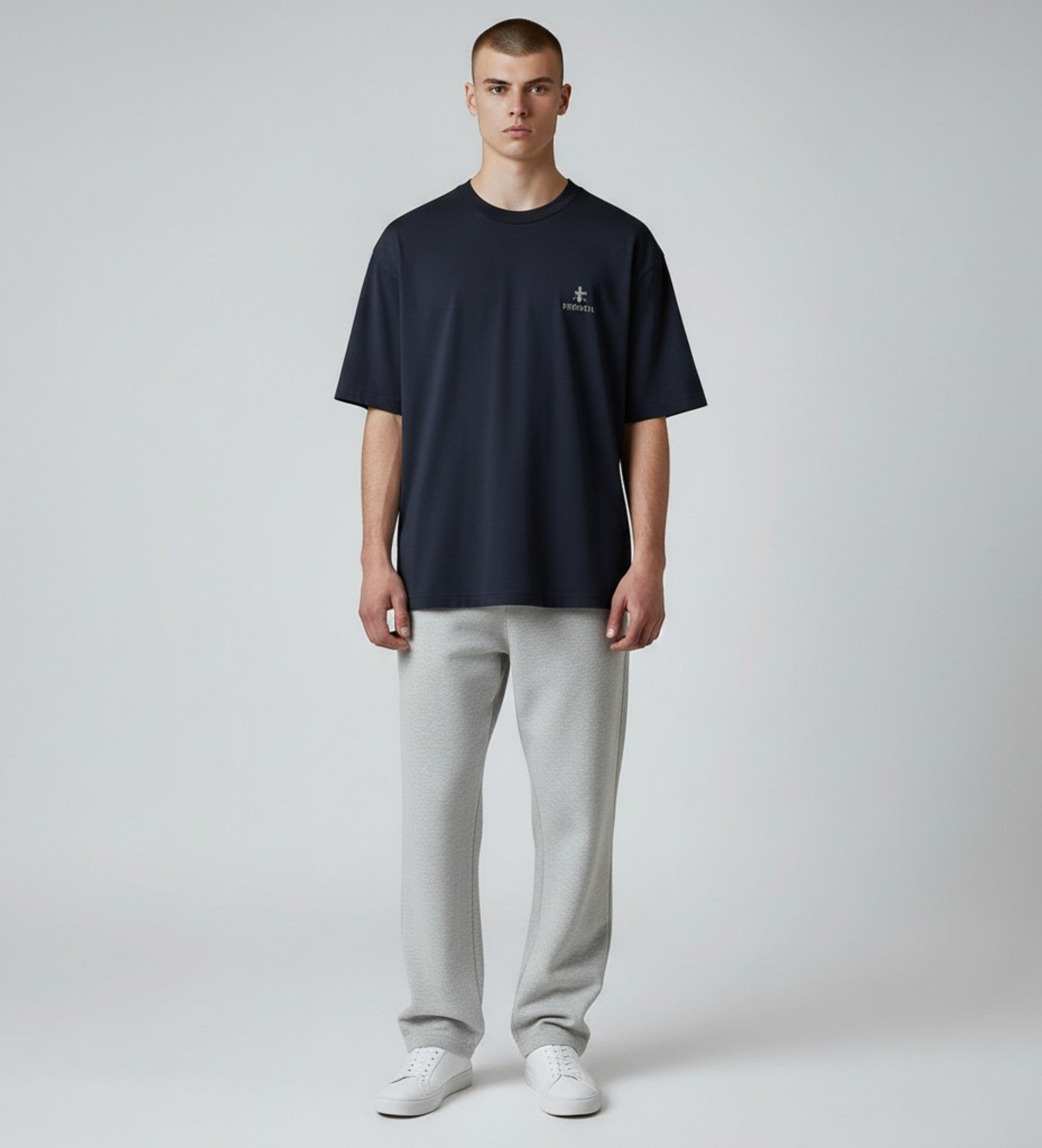 Premiata für Herren. PA1050 T-shirt logo navy (M), Lässig, Baumwolle, Kurzarm, Marine
