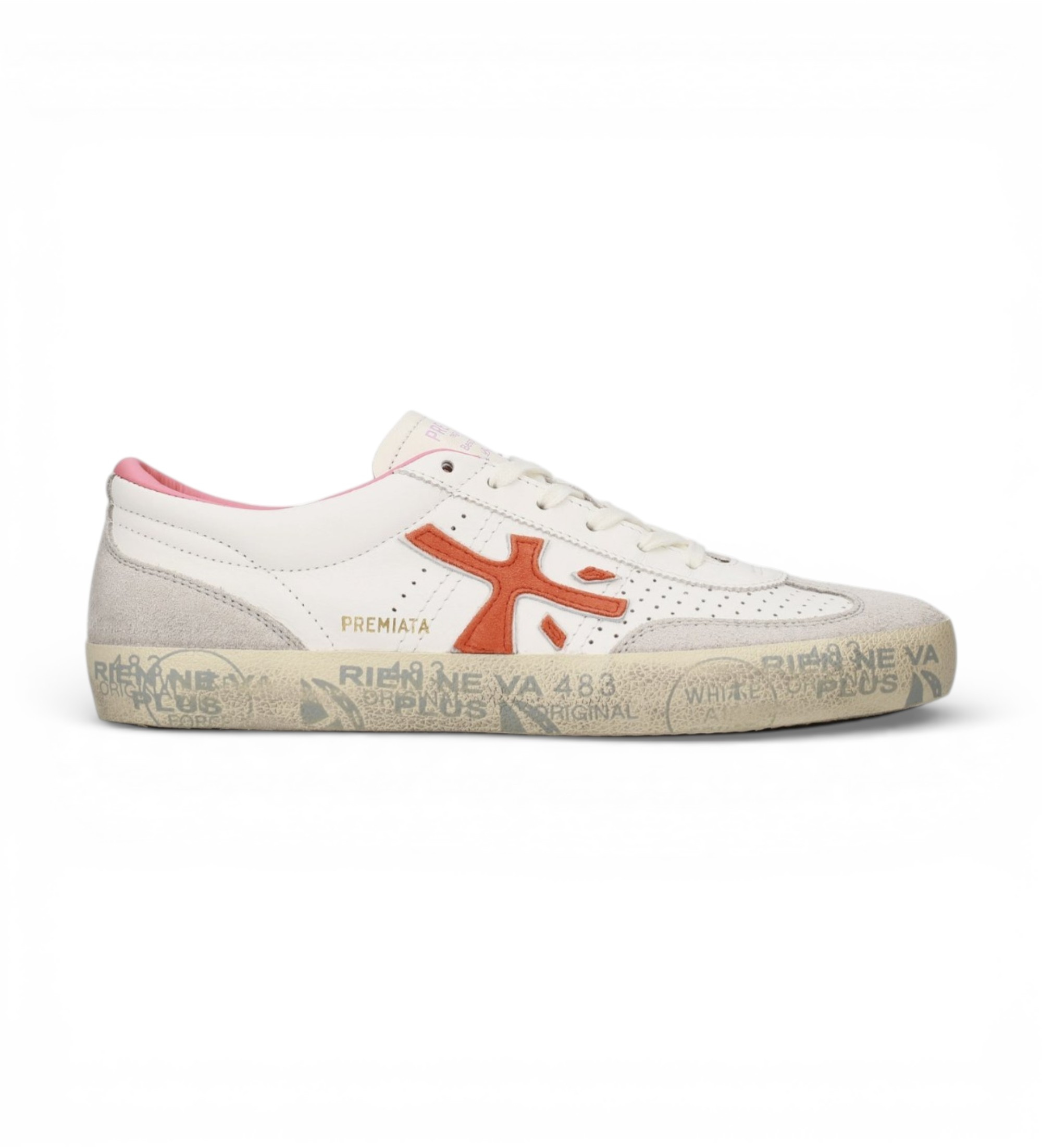 Premiata für Damen. DAVIDD Davidd Leder Turnschuhe 8097 weiß (41), Wohnung, Schnürsenkel, Lässig