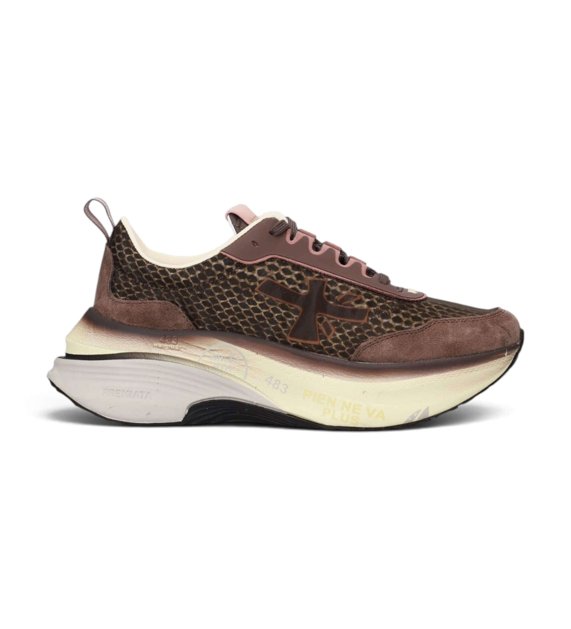 Premiata für Damen. HILL Leder-Sneaker Hill braun (40), Wohnung, Schnürsenkel, Lässig