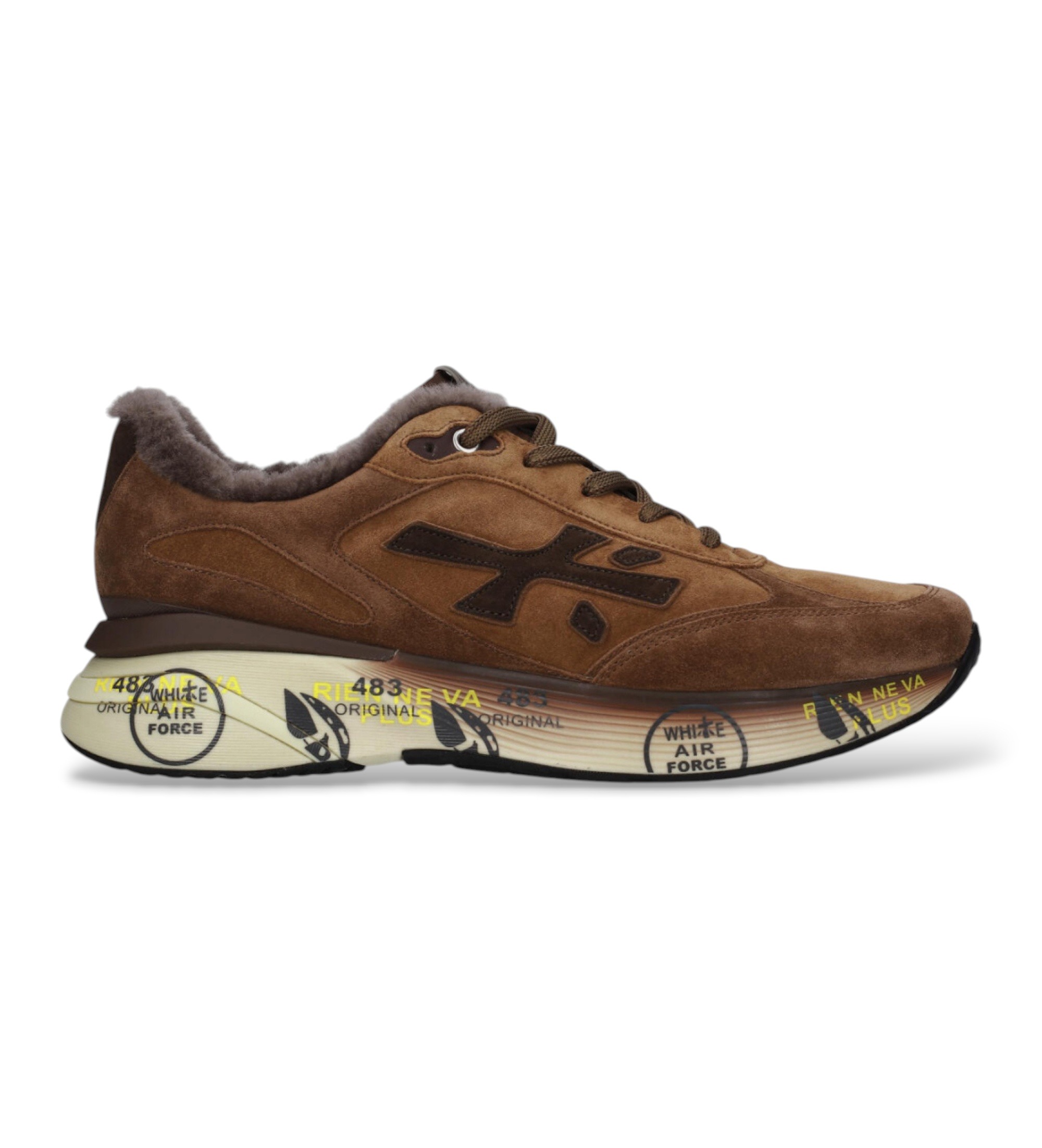 Premiata für Herren. MOERUN Leder-Sneakers Moerun hellbraun (45), Wohnung, Schnürsenkel, Lässig