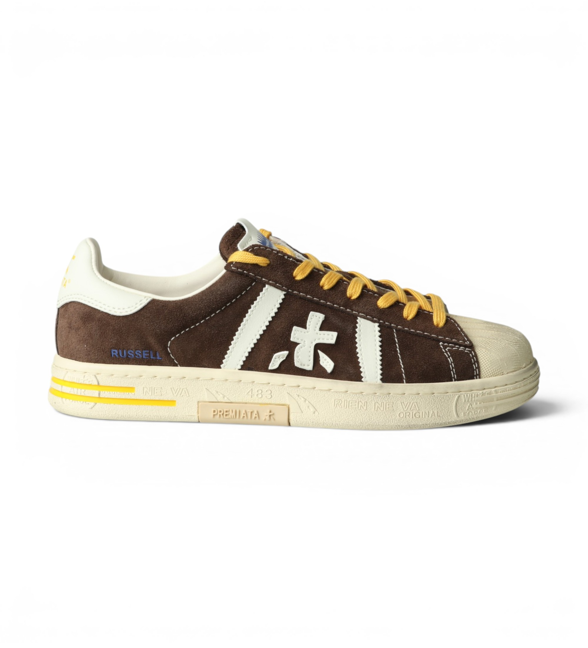 Premiata für Herren. RUSSELL Leder-Sneaker Russell braun (40), Wohnung, Schnürsenkel, Lässig