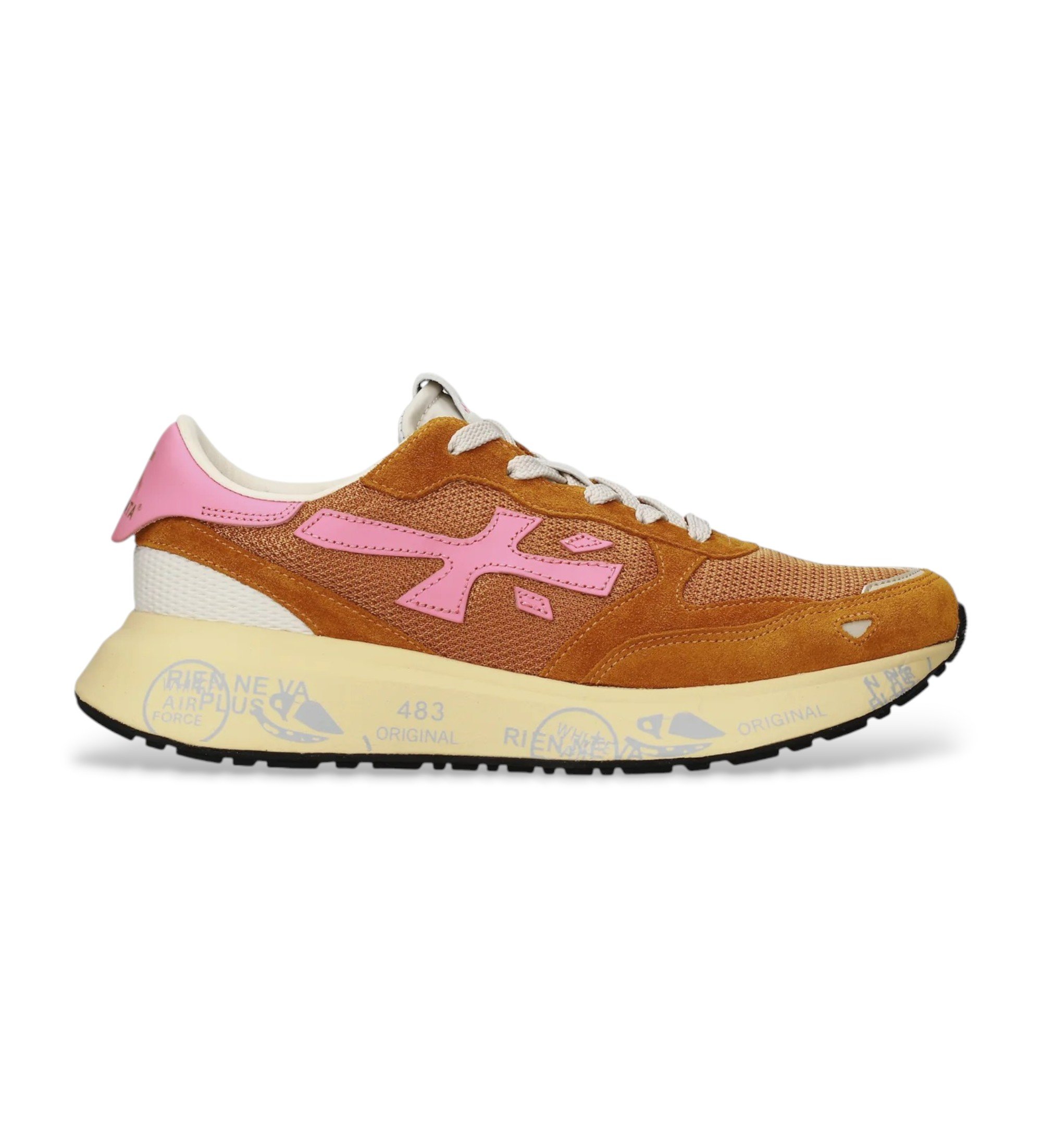 Premiata für Damen. LAURYN Turnschuhe Lauryn orange (38), Leder, Wohnung, Schnürsenkel, Lässig