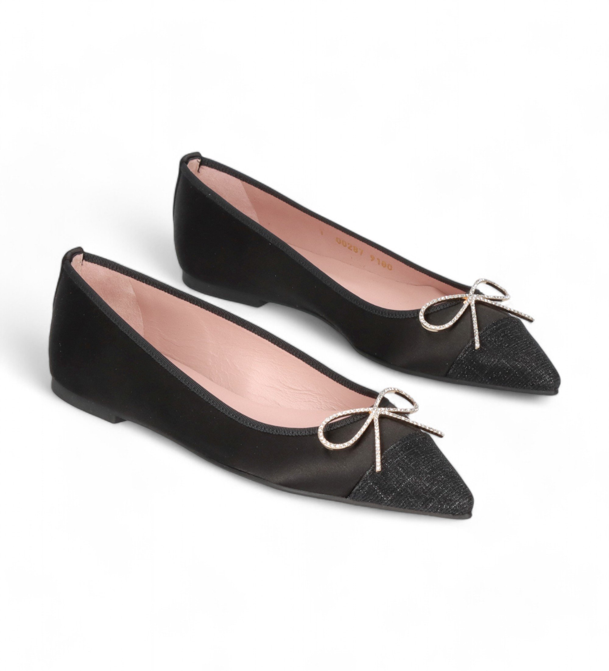 Pretty Ballerinas für Damen. 51629 Ella Schuhe schwarz (41), Leder, Wohnung, 1 bis 3 cm, Keine, Lässig