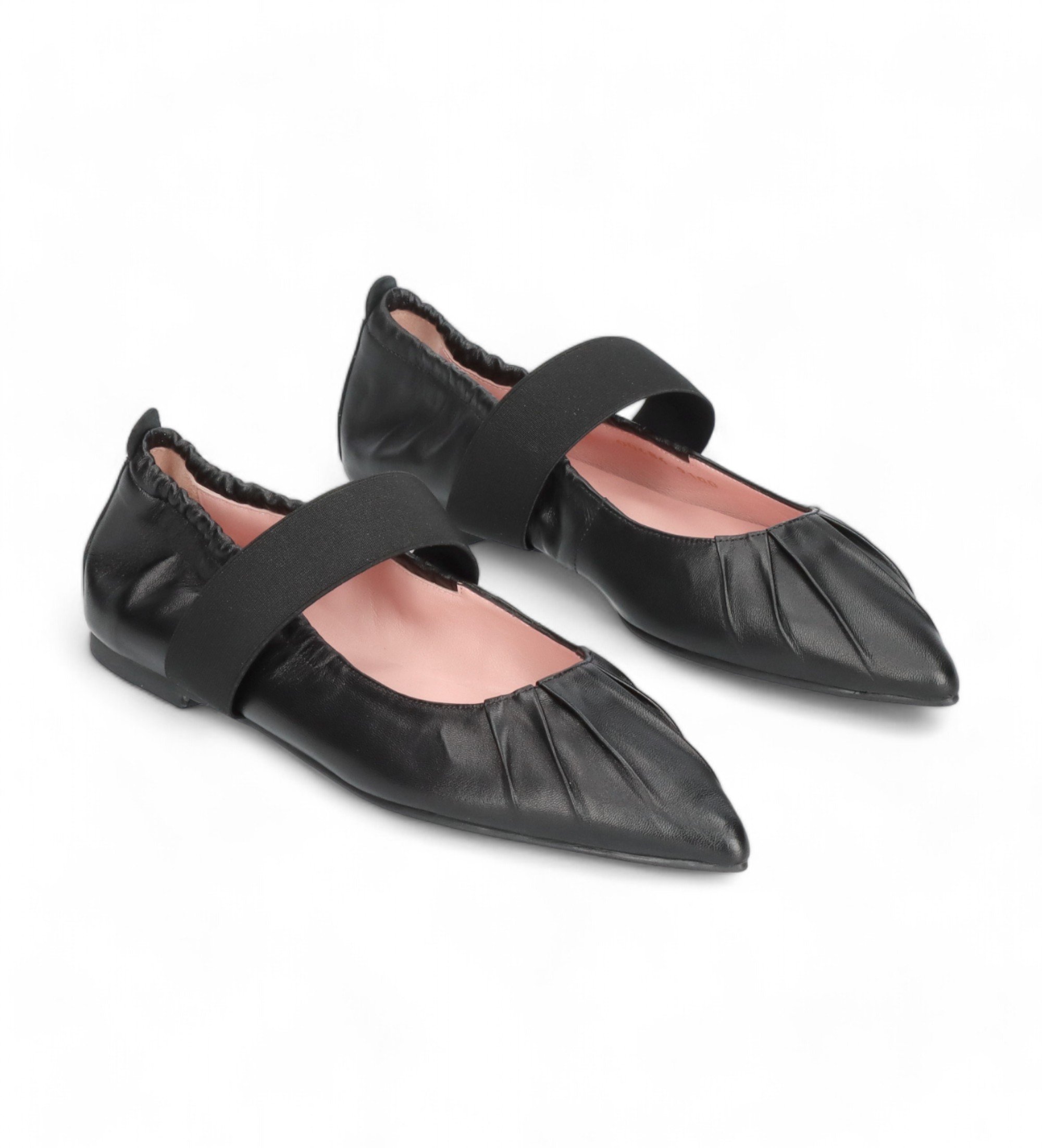 Pretty Ballerinas für Damen. 51644 Ballerinas Ella schwarz (36), Leder, Wohnung, 1 bis 3 cm, Keine, Lässig