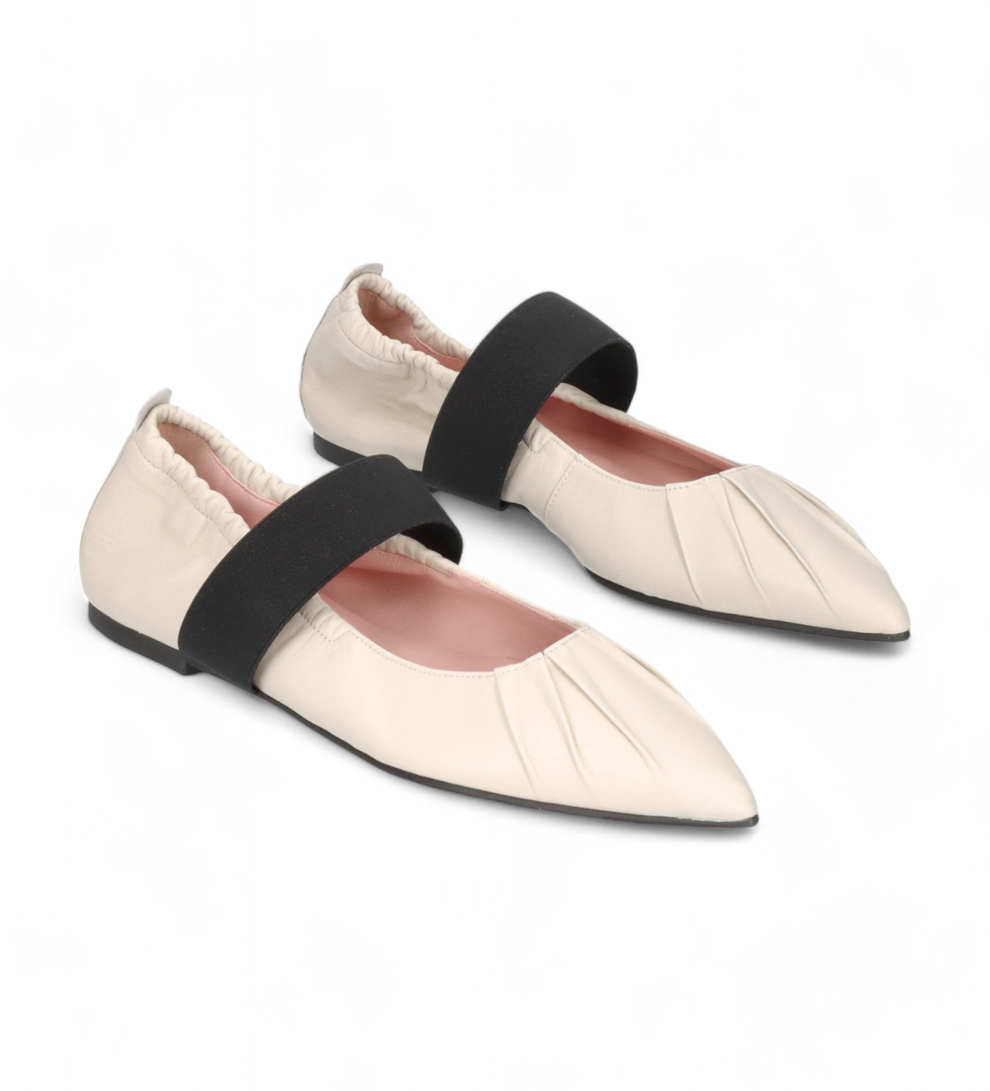 Pretty Ballerinas für Damen. 51644 Ballerinas Ella cremefarben (41), Leder, Weiß, Wohnung, 1 bis 3 cm, Keine, Lässig