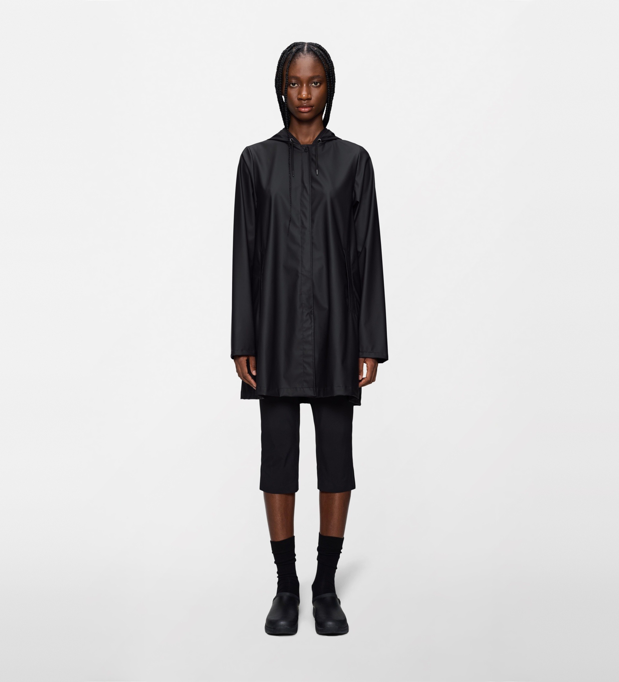 Rains für Damen. 18050 A-Line Jacke schwarz (M), Lässig, Wasserdicht, Polyester