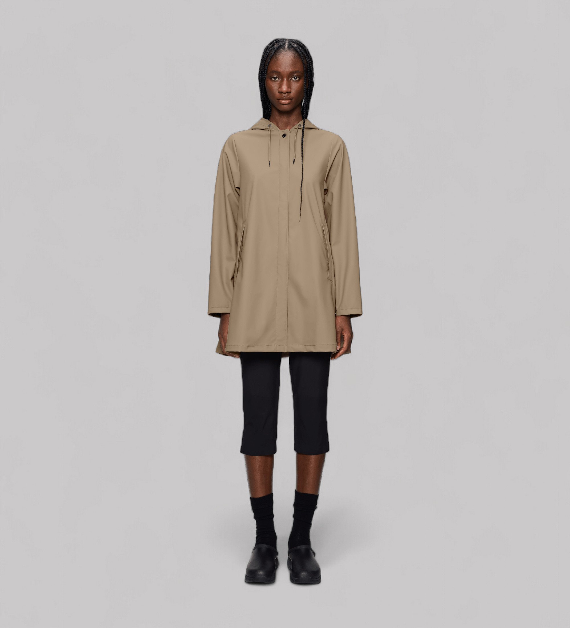 Rains für Damen. 18050 Jacke A-Line beige (S), Lässig, Polyester