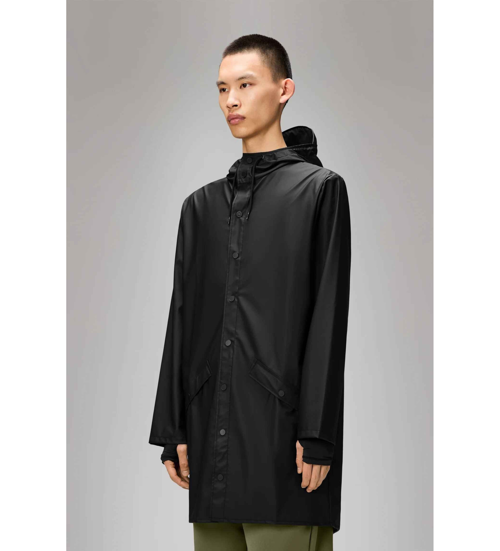 Rains Unisex. 12020 Jacke Lang schwarz (XS), Lässig, Wasserdicht, Polyester
