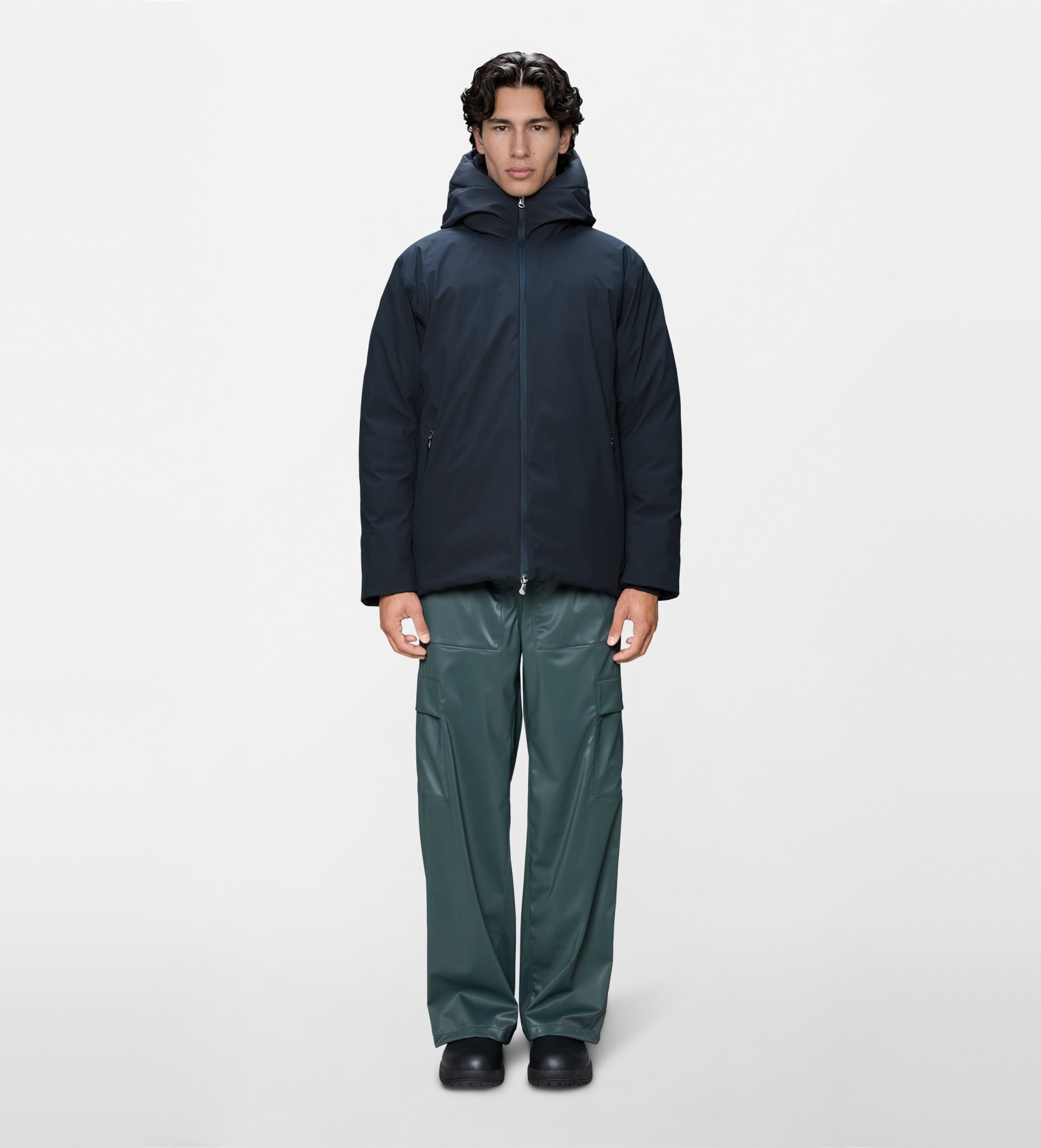Rains für Herren. 24720 Steppjacke Sarna Marineblau (XL), Lässig, Wasserdicht