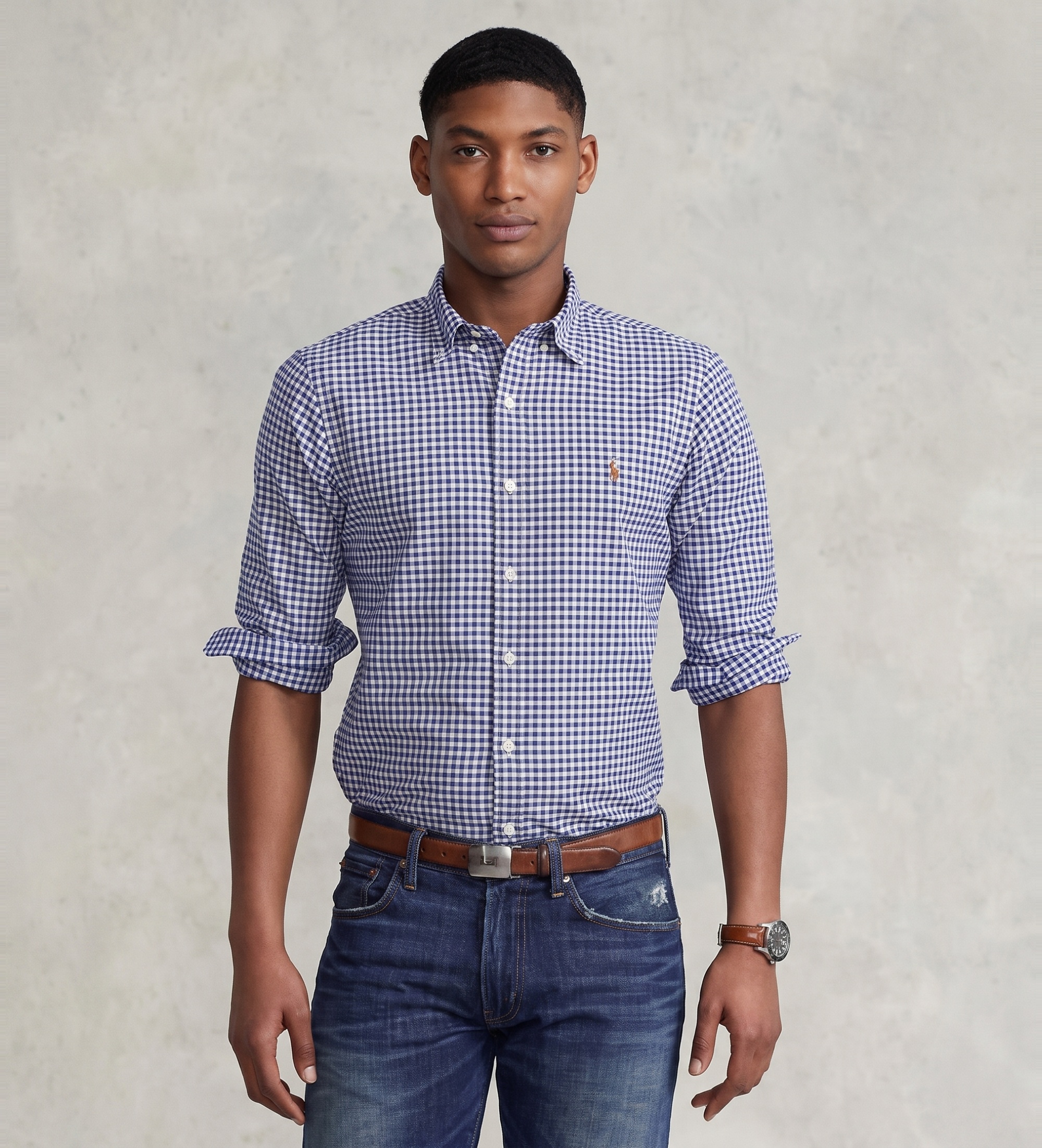 Polo Ralph Lauren für Herren. 710549084010 Slim Fit Oxford Sport Hemd blau (S), Lässig, Baumwolle, Klassisch, Langarm