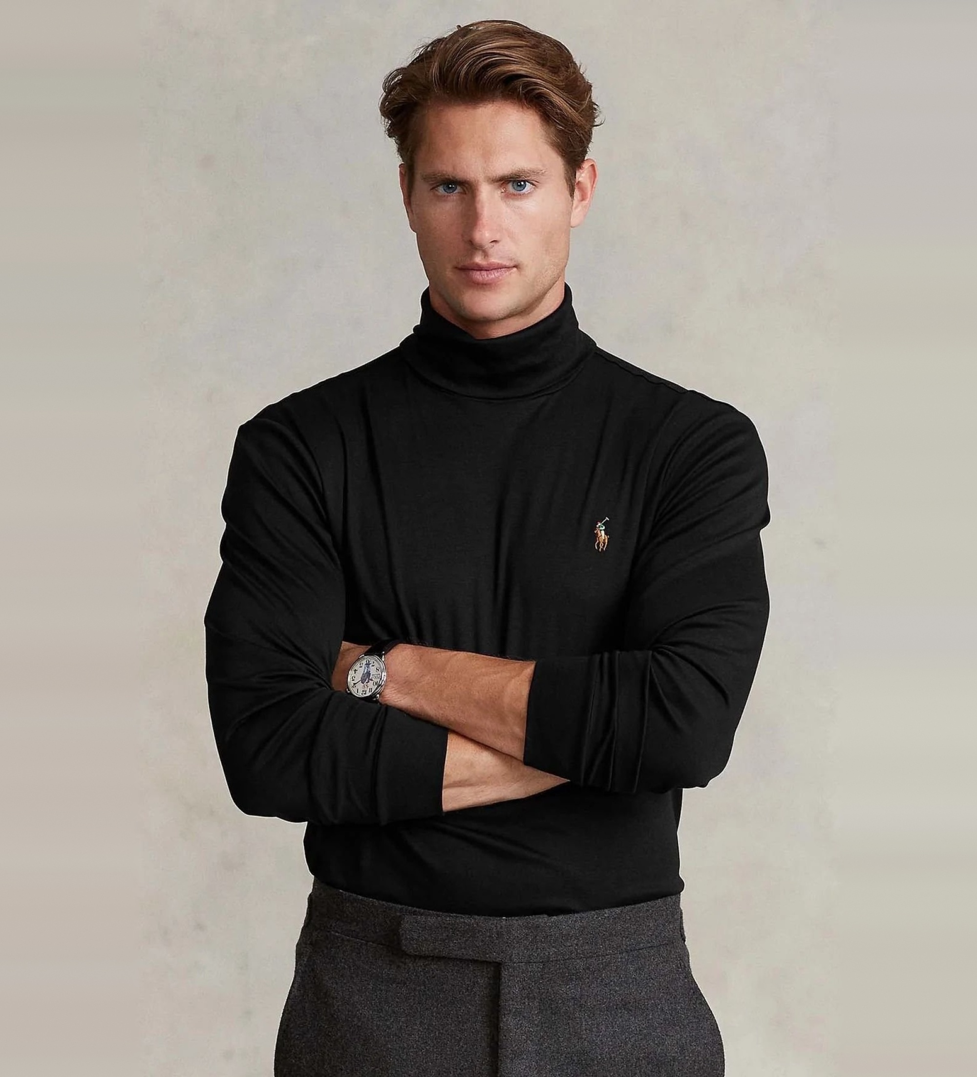 Polo Ralph Lauren für Herren. 710760126001 Basic-T-Shirt schwarz (XL), Lässig, Baumwolle, Langarm