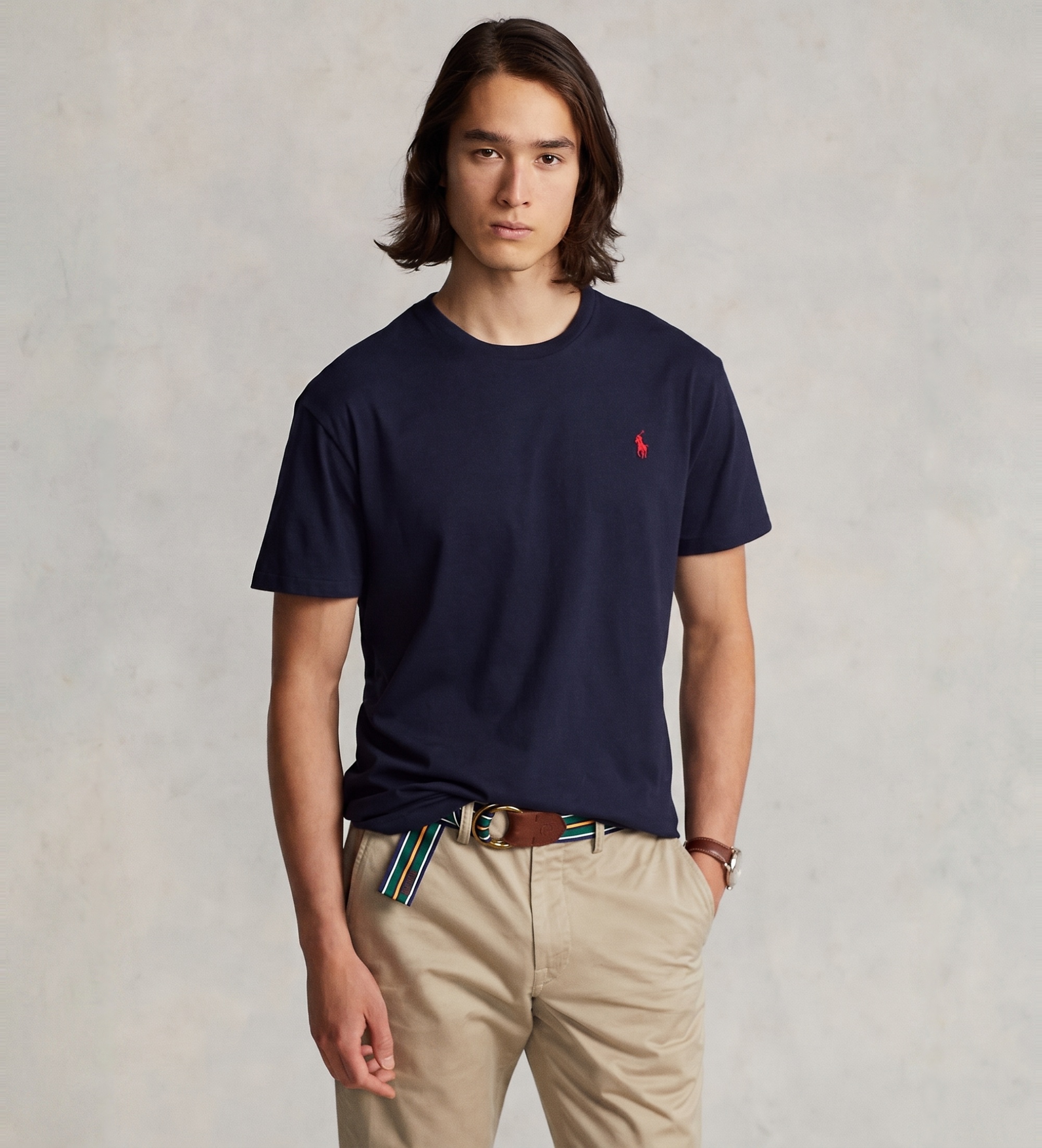 Polo Ralph Lauren für Herren. 710680785004 SSCNM2 Navy T-Shirt aus Baumwolle (XL), Lässig, Kurzarm, Marine