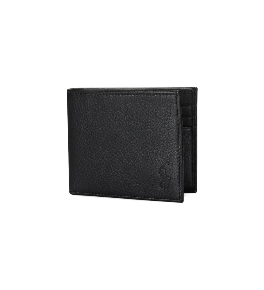 Polo Ralph Lauren für Herren. 405913723001 Portemonnaie aus Kieselsteinleder schwarz (OSFA), Lässig, Klassisch