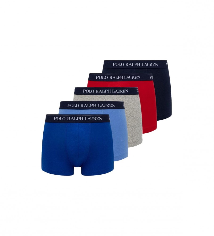 Polo Ralph Lauren für Herren. 714864292002 Packung mit 5 Boxershorts in Rot, Grau, Blau und Marineblau (XL), Heimtextilien, Baumwolle