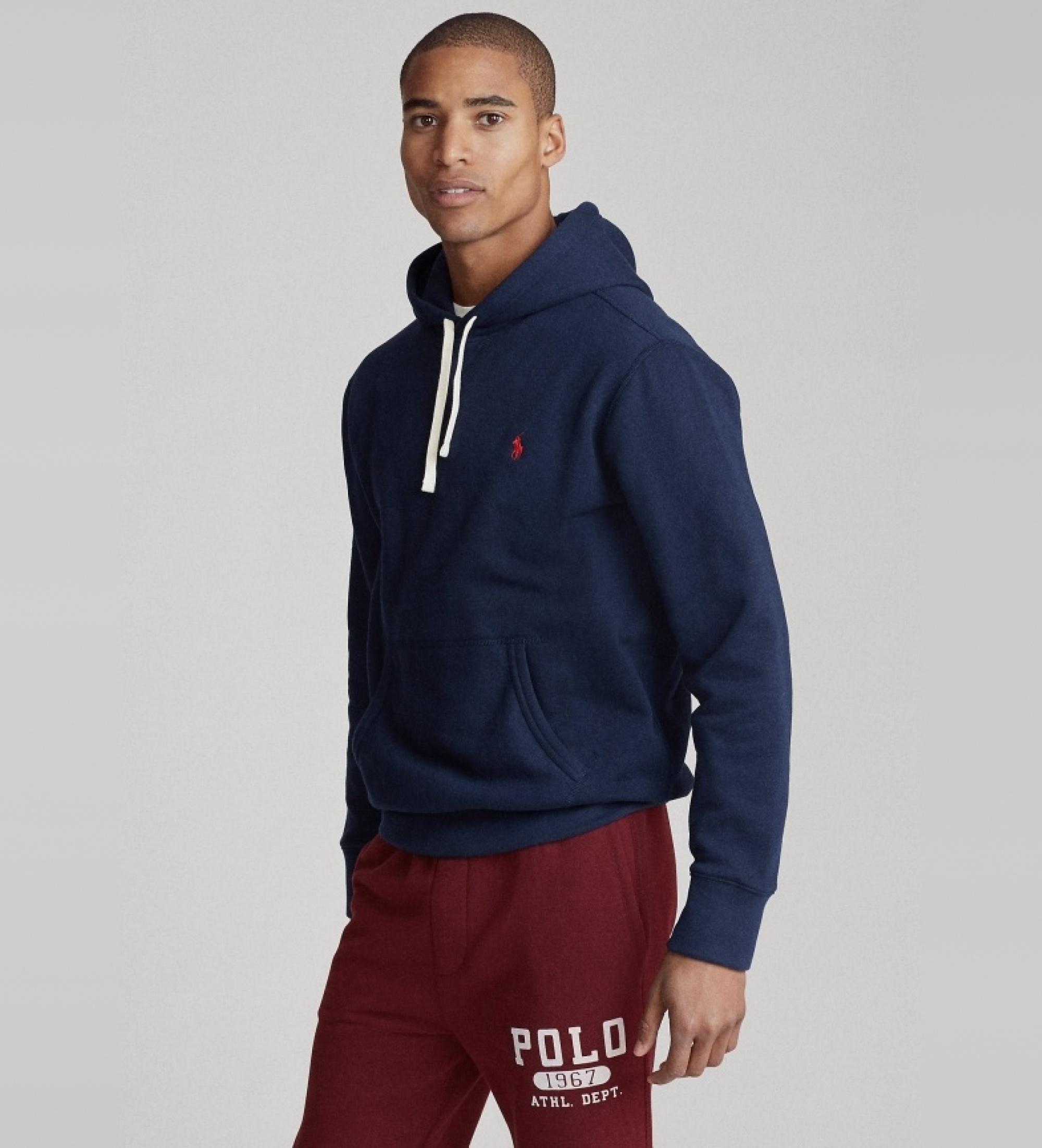 Polo Ralph Lauren für Herren. 710766778007 Fleece-Sweatshirt mit Kapuze RL Navy (S), Lässig, Baumwolle, Polyester, Langarm, Marine
