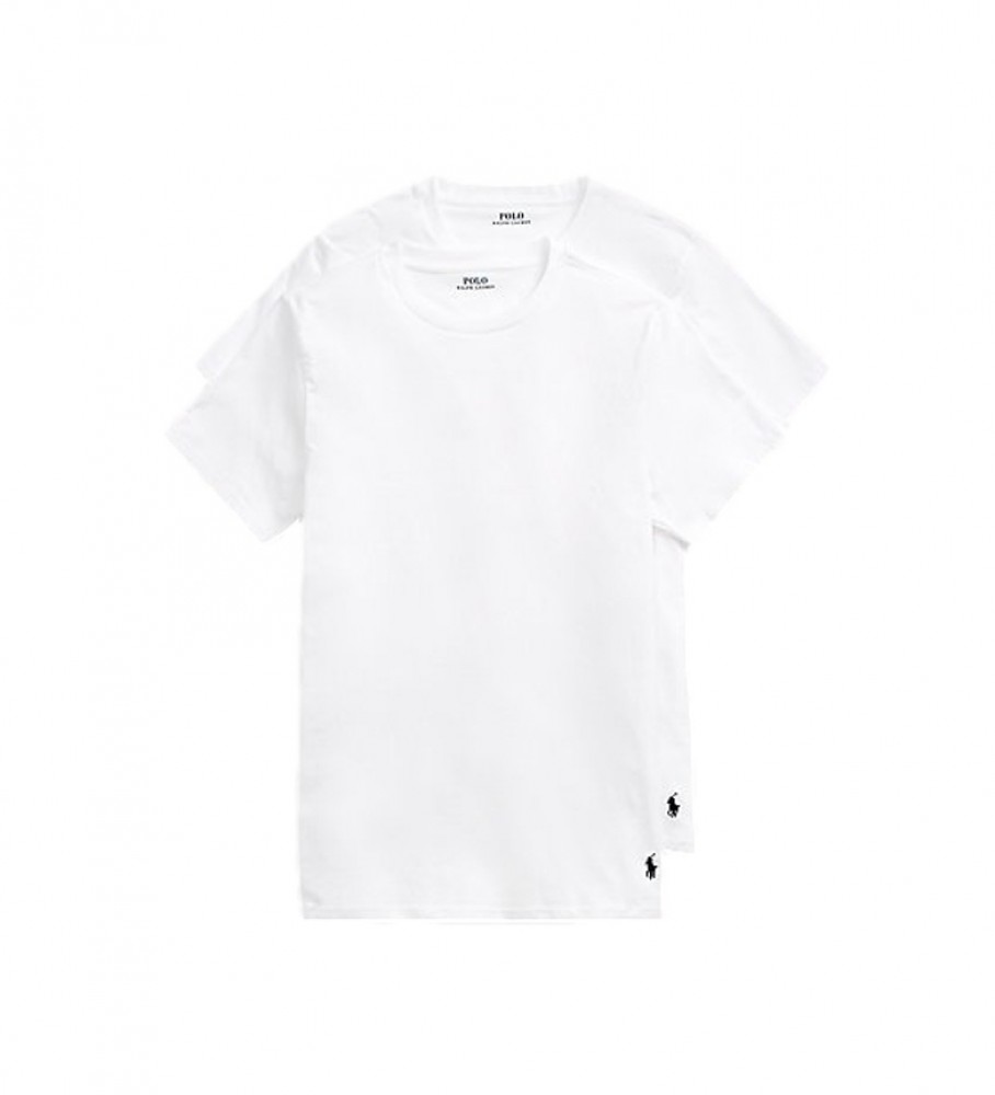 Polo Ralph Lauren für Herren. 714835960002 Packung mit zwei weißen Classic-T-Shirts (XL), Lässig, Heimtextilien, Baumwolle, Kurzarm