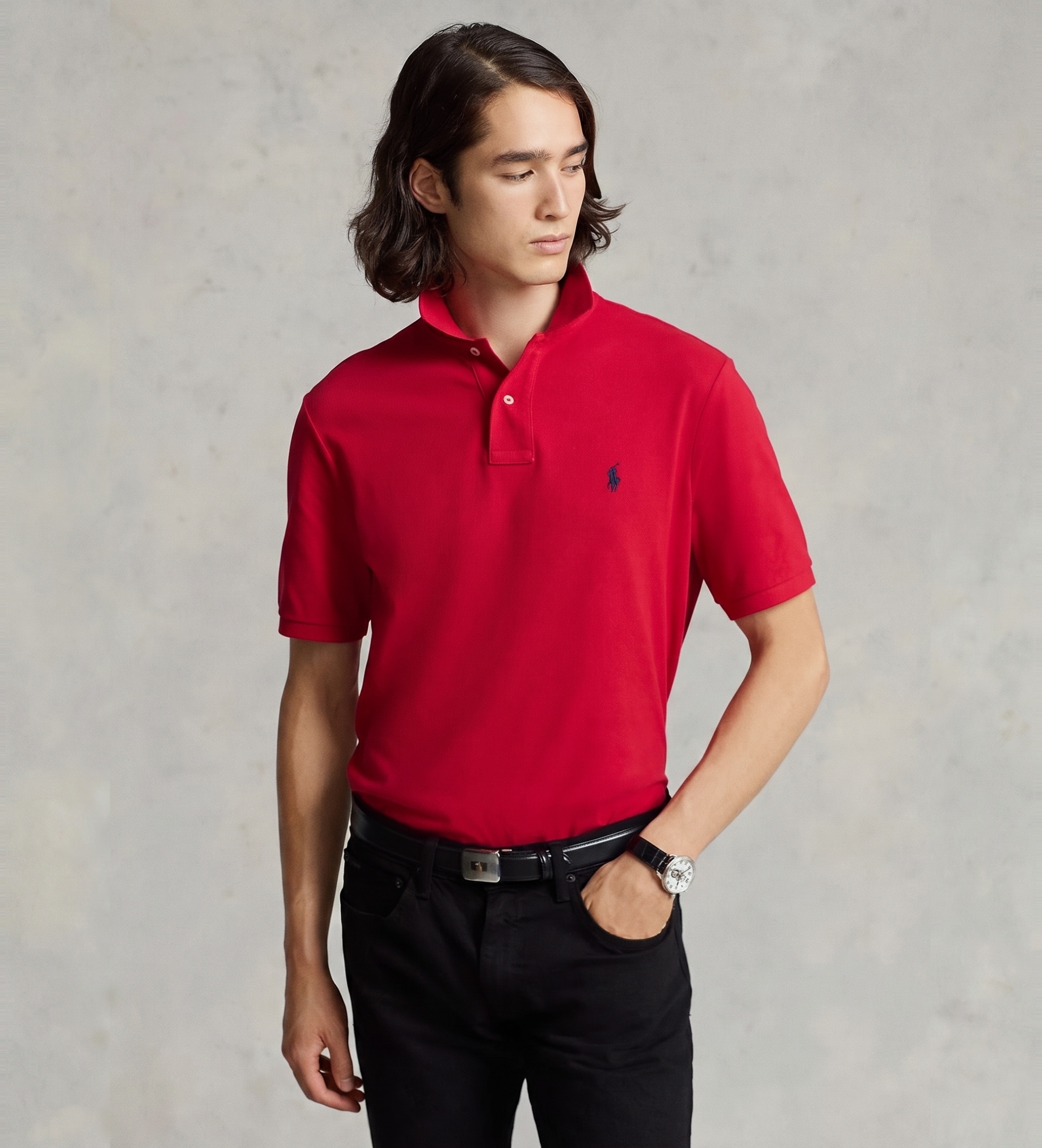 Polo Ralph Lauren für Herren. 710548797005 Polo Slim Fit Polo rot (M), Lässig, Baumwolle, Kurzarm