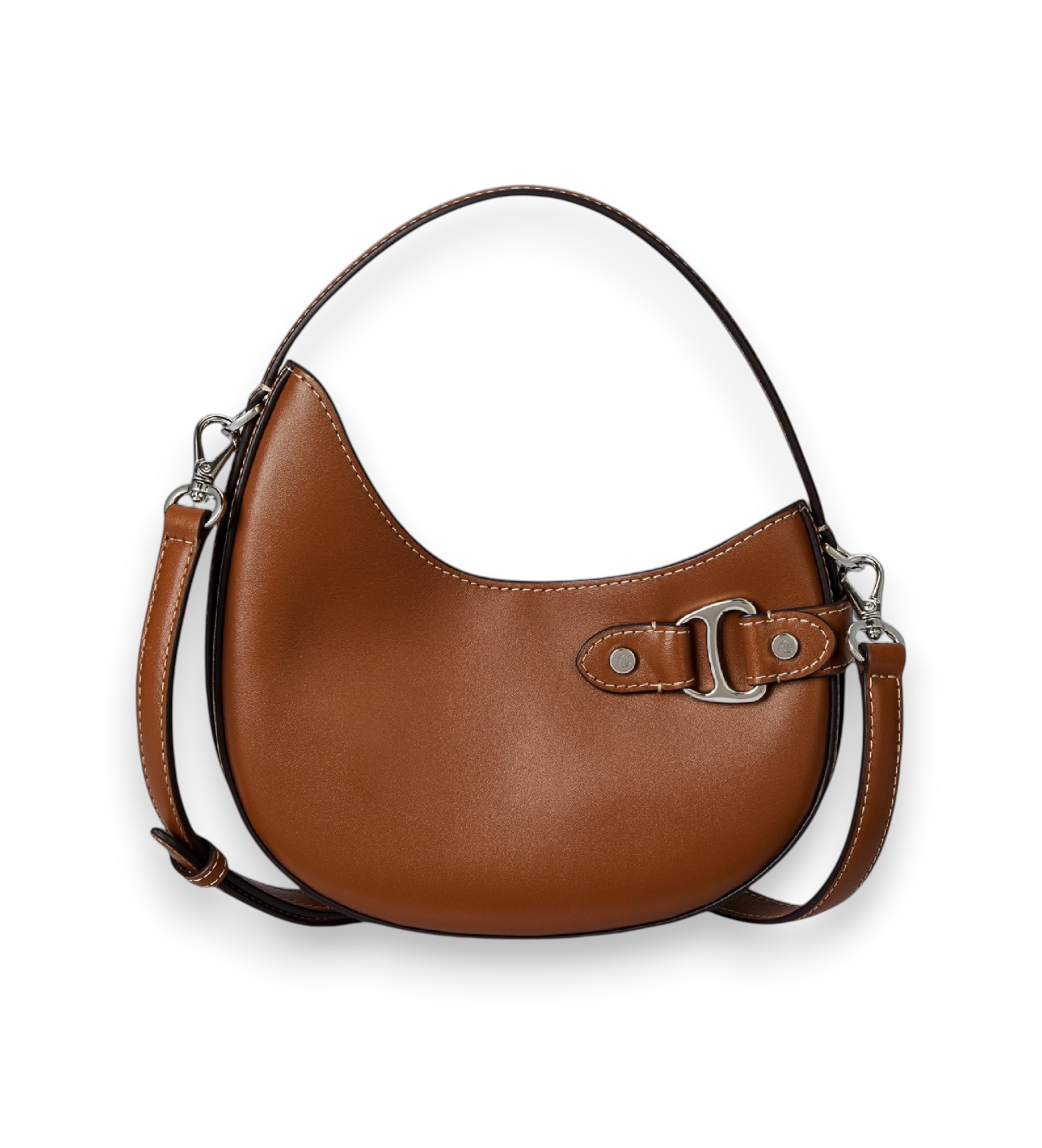 Lauren Ralph Lauren für Damen. 431980159001 Tasha kleine braune Crossbody-Tasche aus Leder (OSFA), Lässig