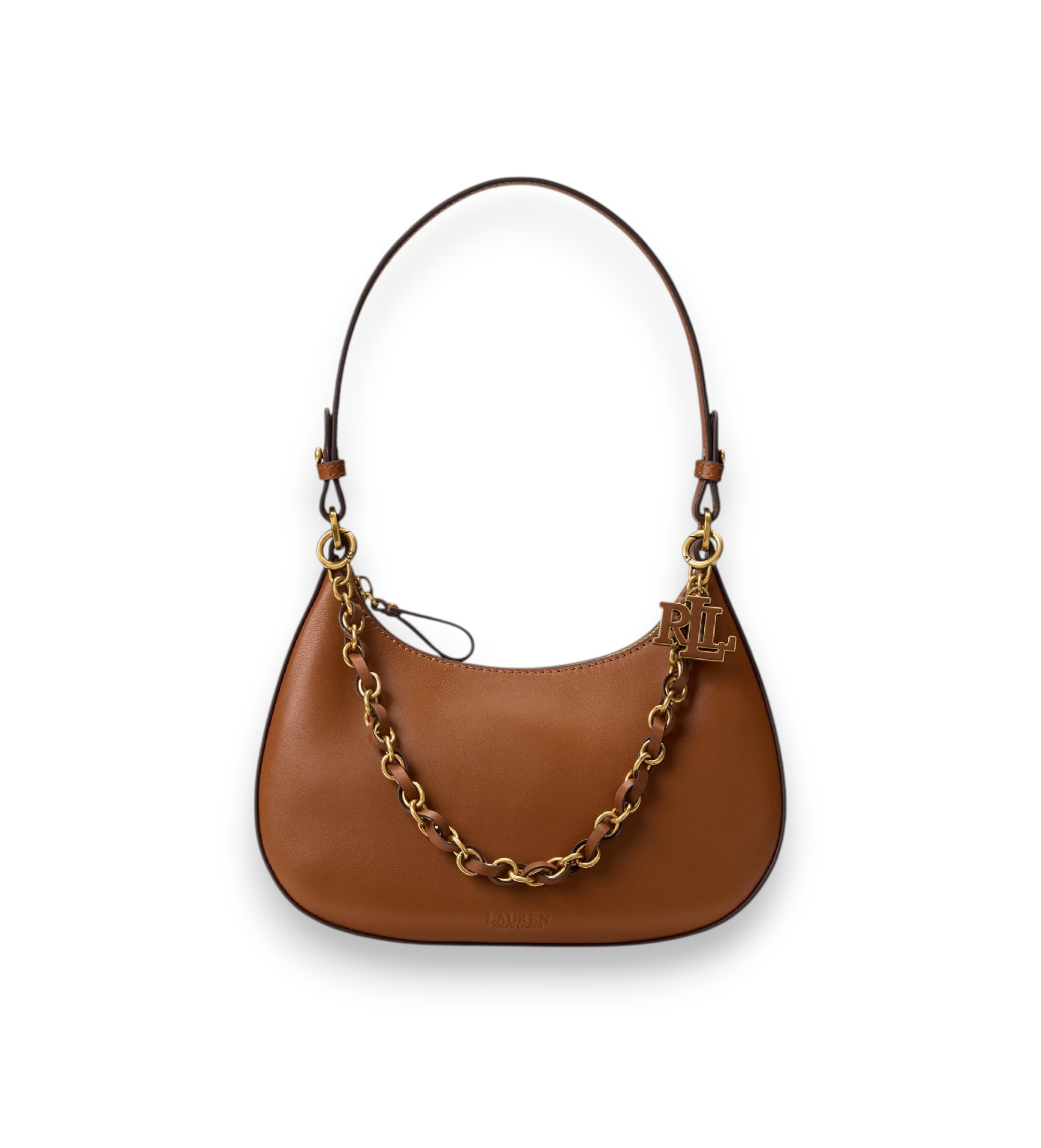 Lauren Ralph Lauren für Damen. 431P11747001 Mittlere Umhängetasche Marcy aus braunem Leder (OSFA), Lässig