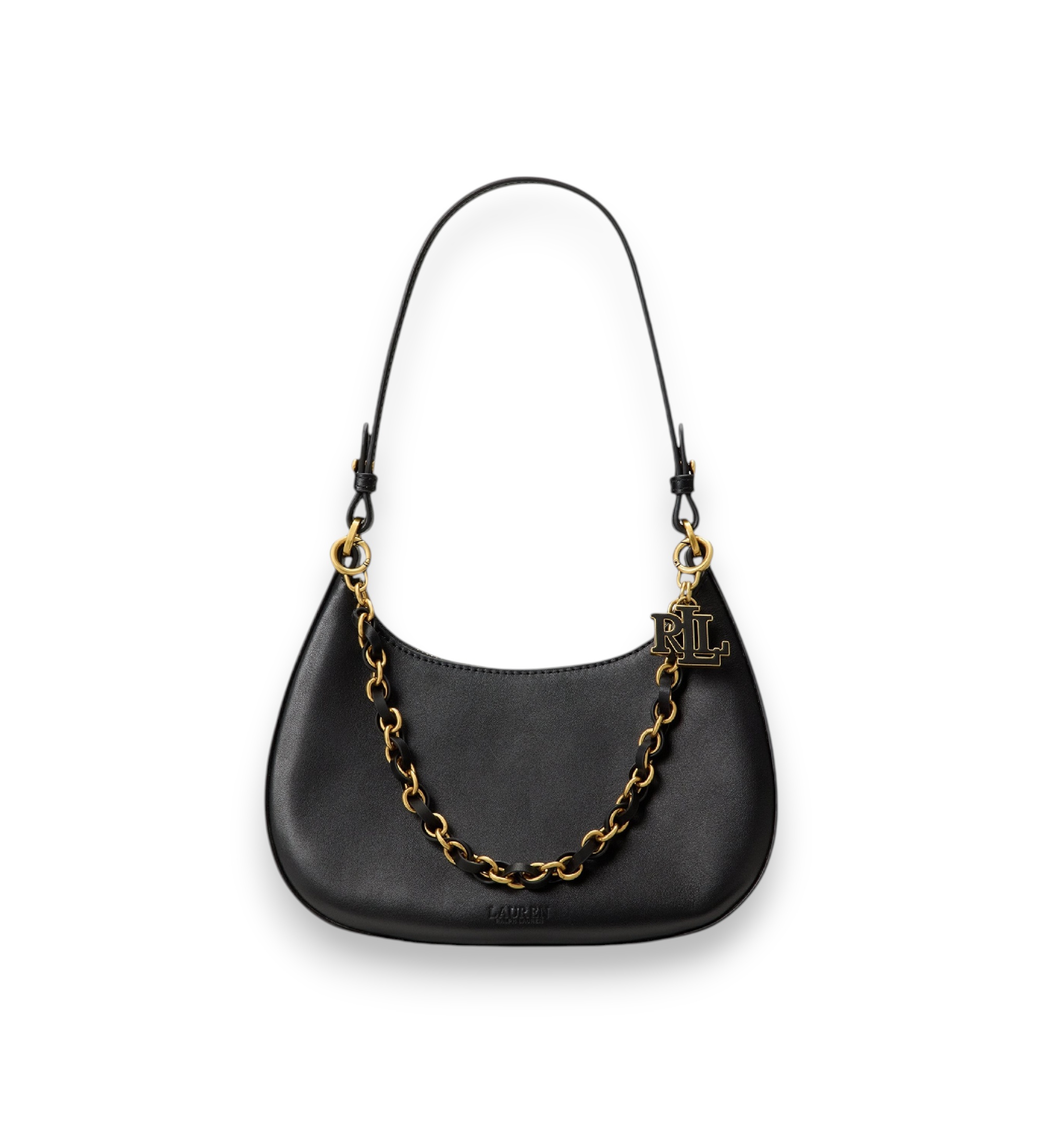 Lauren Ralph Lauren für Damen. 431P11747002 Marcy Medium Leder Umhängetasche schwarz (OSFA), Lässig