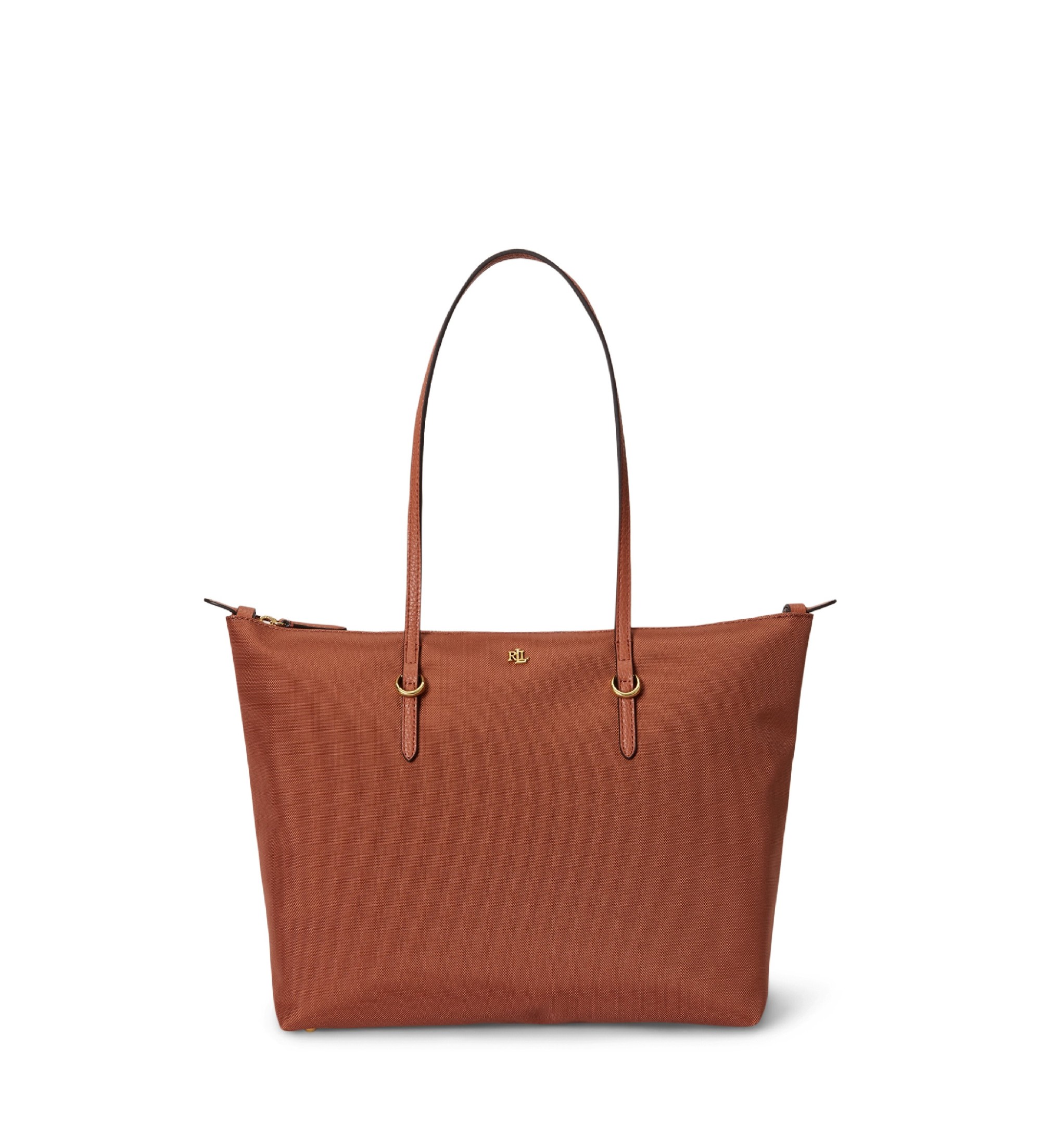 Lauren Ralph Lauren für Damen. 431916737051 Keaton mittelgroße braune Nylon Tragetasche (OSFA), Lässig