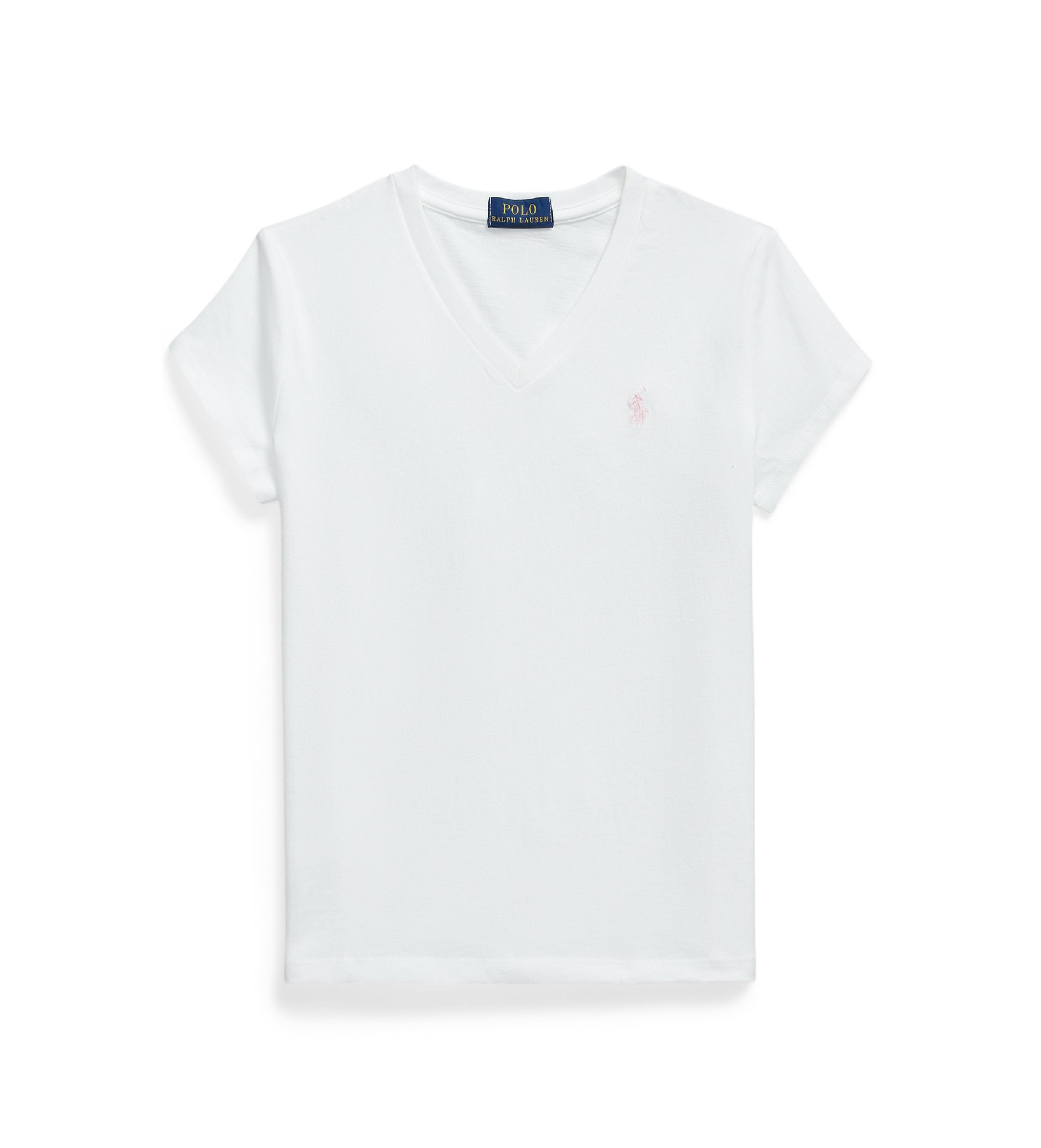 Polo Ralph Lauren für Mädchen. 313A10636003 Weißes Baumwoll-T-Shirt aus Strick ((S) 7años= 130/134cm), Lässig, Baumwolle, Kurzarm, Kinderbek