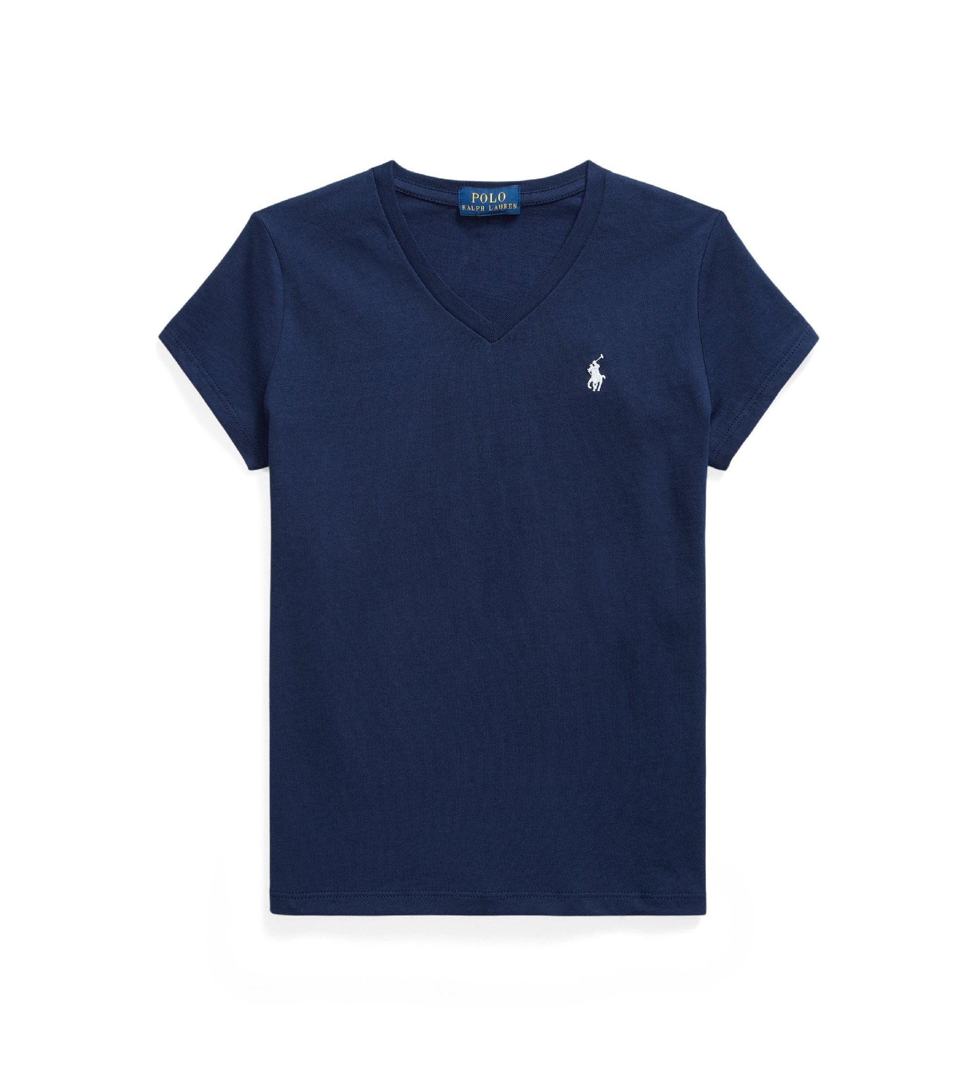 Polo Ralph Lauren für Mädchen. 313A10636002 Marineblaues Baumwoll-T-Shirt aus Strick ((S) 7años= 130/134cm), Lässig, Baumwolle, Kurzarm, Kin