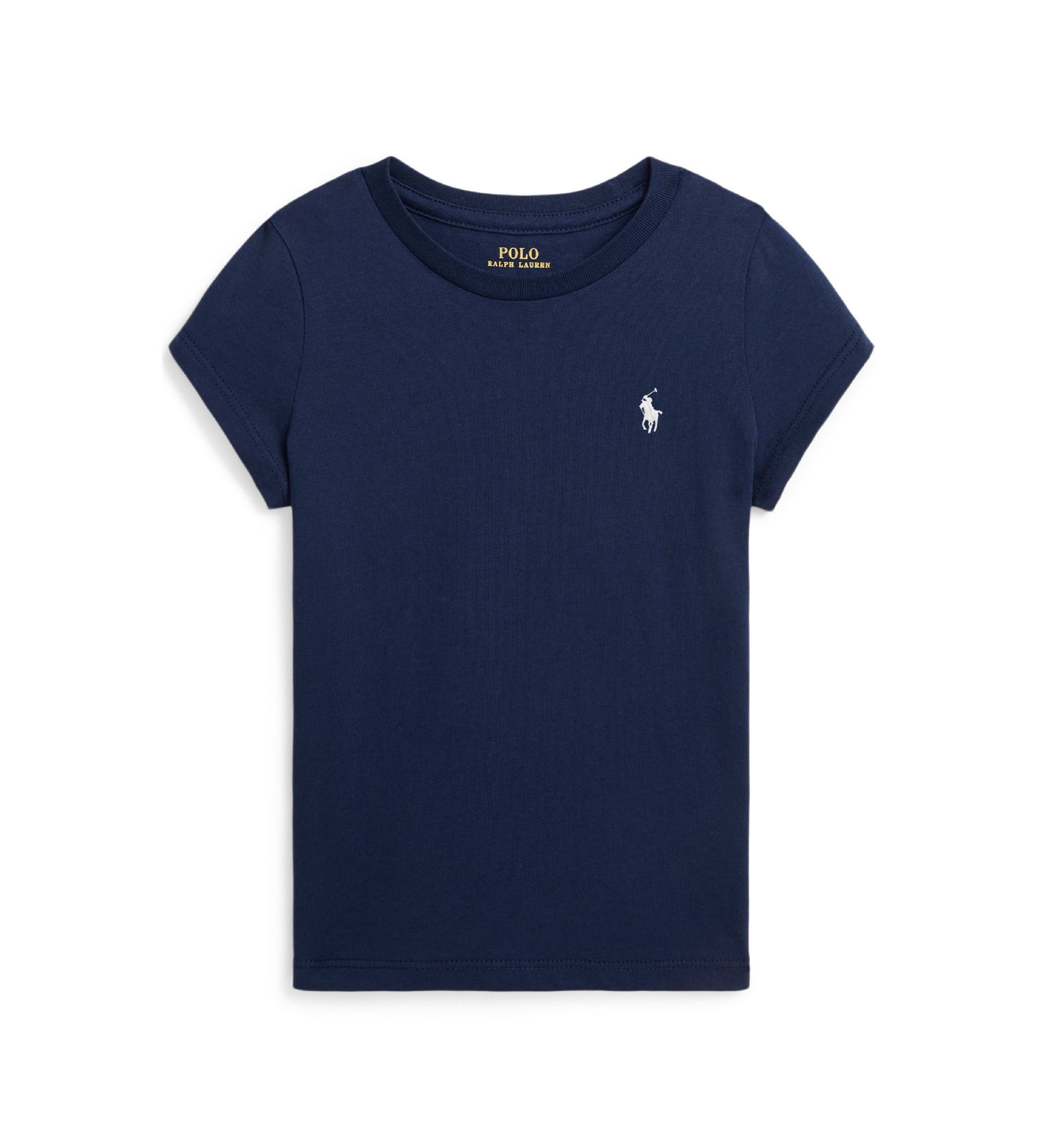 Polo Ralph Lauren für Mädchen. 312833549067 Marineblaues T-Shirt aus Baumwolljersey (5años= 109/116cm), Lässig, Baumwolle, Kurzarm, Kinderbe