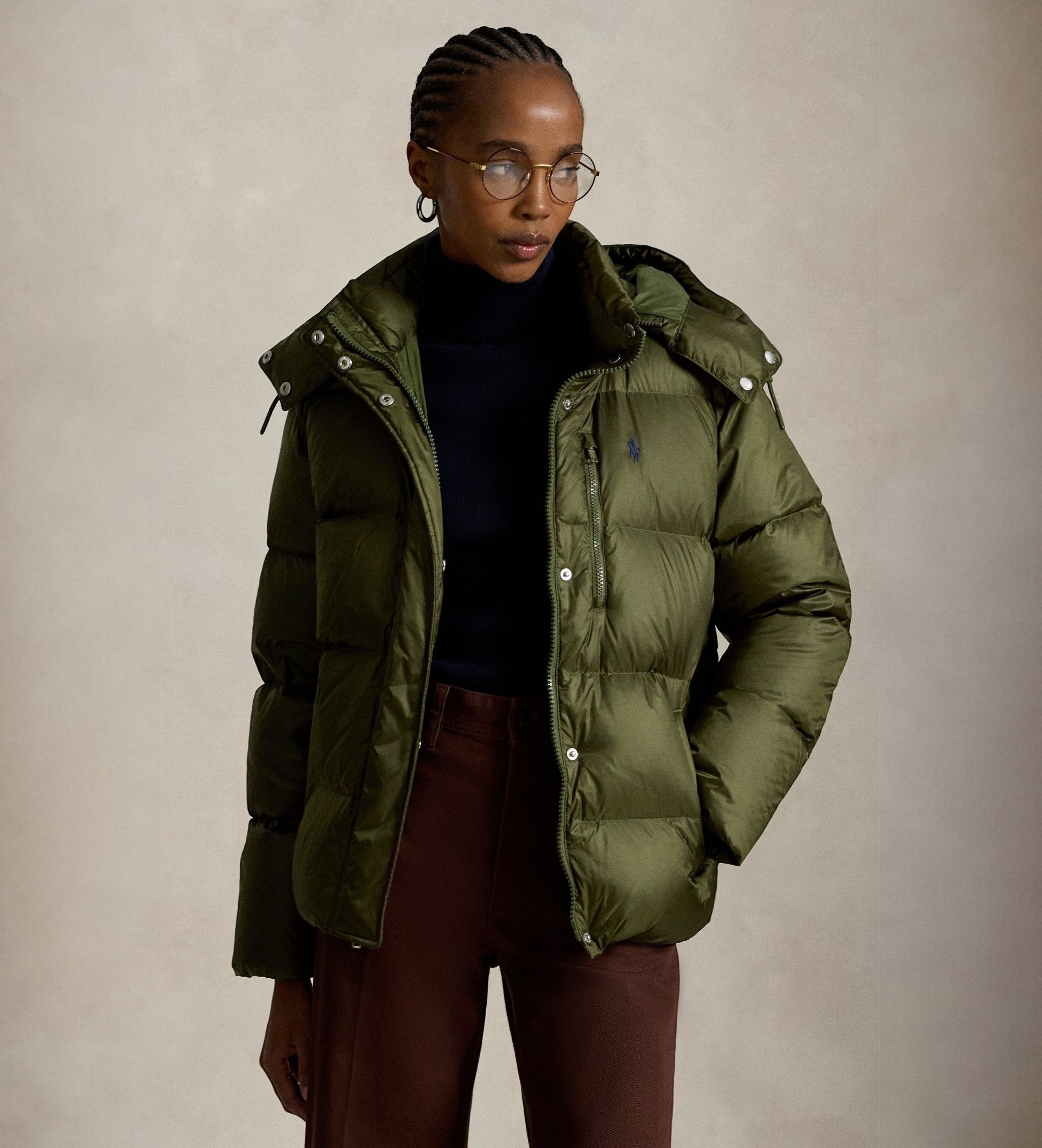 Polo Ralph Lauren für Damen. 211932183003 Gesteppte Daunenjacke grün (M), Lässig, Nylon