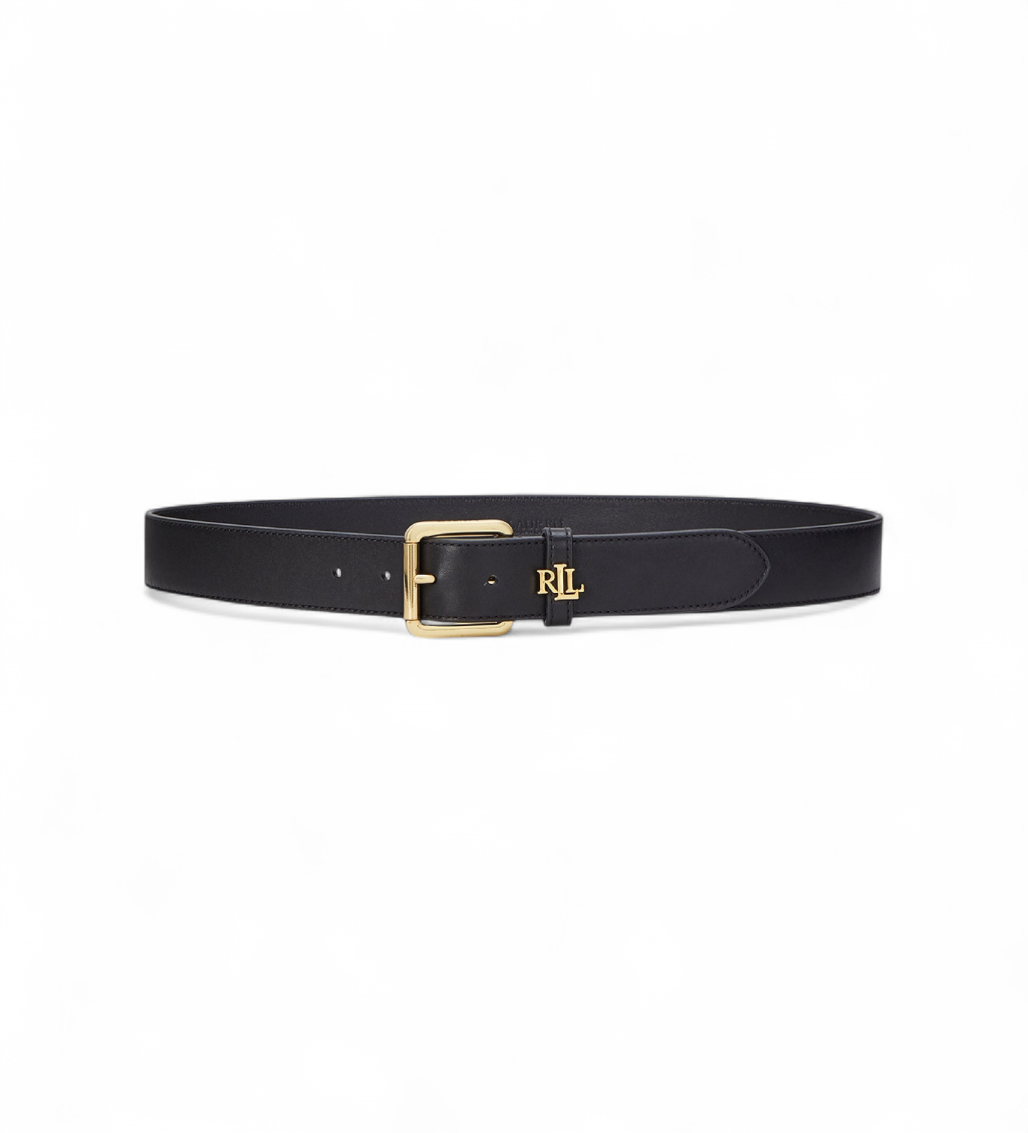 Lauren Ralph Lauren für Damen. 412968765001 Ledergürtel mit schwarzer Logoschnalle (XL), Lässig