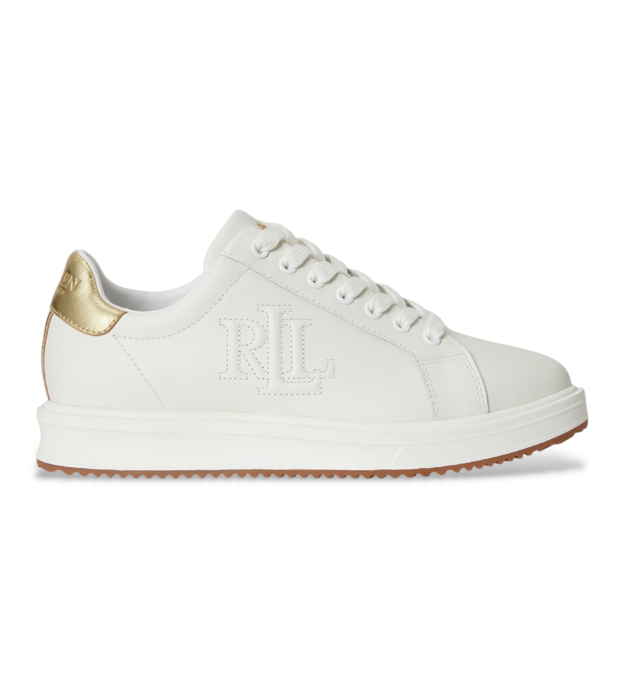 Lauren Ralph Lauren für Damen. 802974379002 Ainsley Lederpantoffeln mit weißem Besatz (37), Wohnung, Schnürsenkel, Lässig, Sportlich