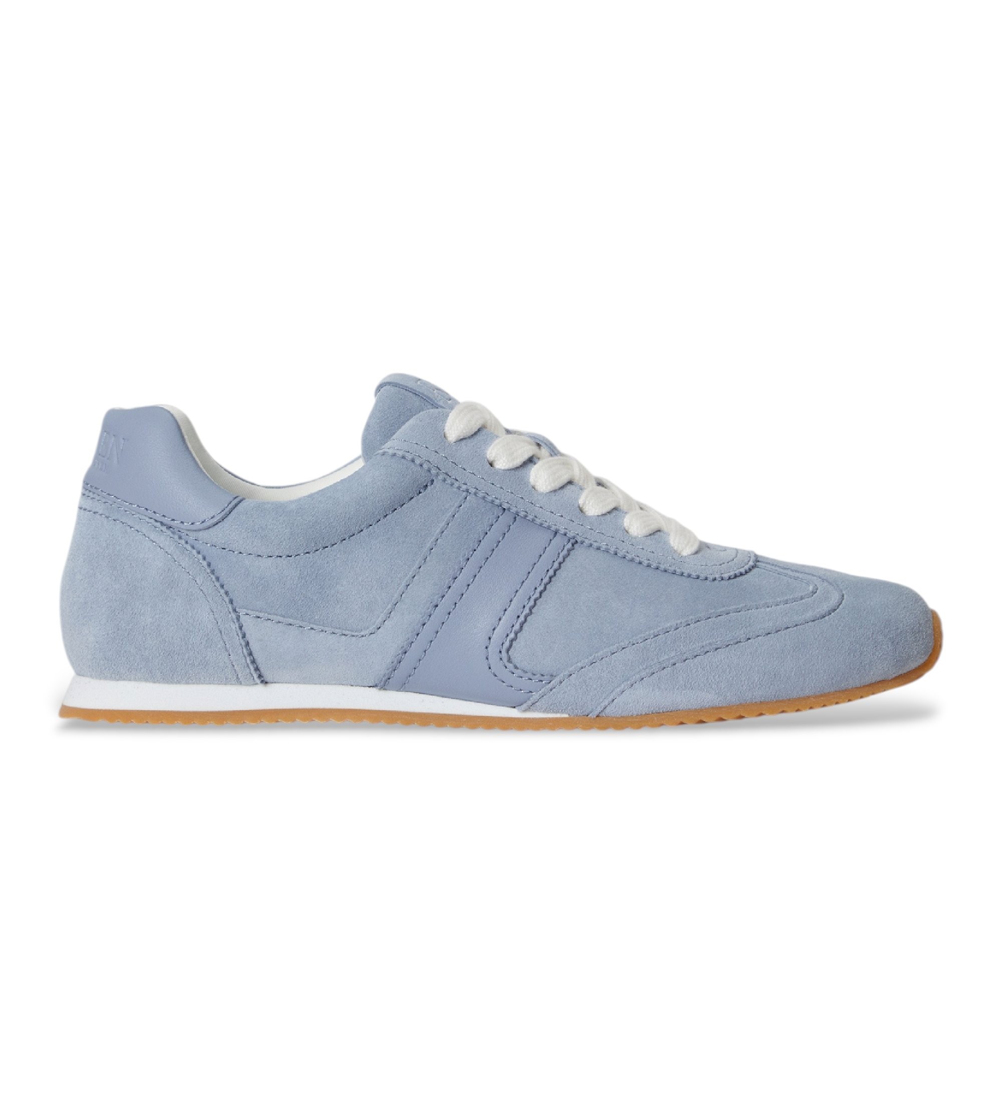 Lauren Ralph Lauren für Damen. 802P15837004 Blaue Dani Turnschuhe aus Wildleder und Leder (41), Wohnung, Schnürsenkel, Lässig
