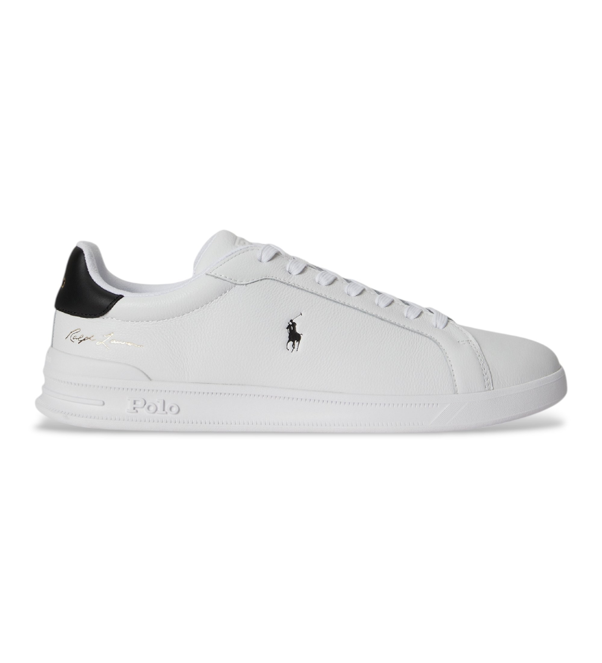Polo Ralph Lauren für Herren. 809P13083001 Heritage Court II Weiß Leder Turnschuhe (41), Wohnung, Schnürsenkel, Lässig