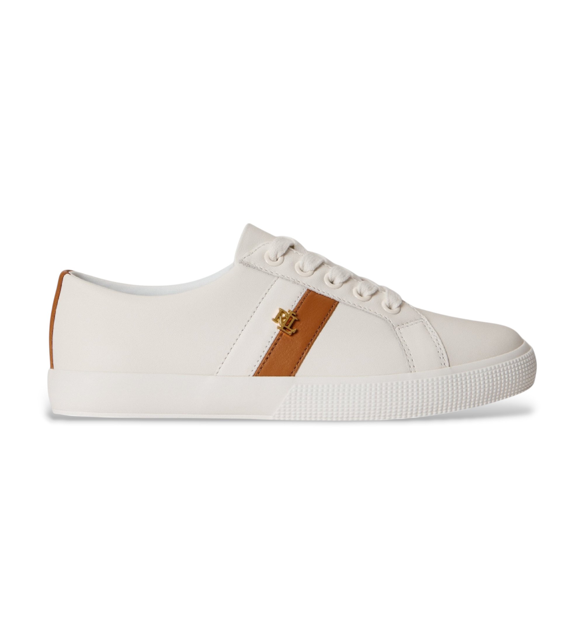 Lauren Ralph Lauren für Damen. 802925365011 Leder Turnschuhe Janson II weiß (40), Wohnung, Schnürsenkel, Lässig