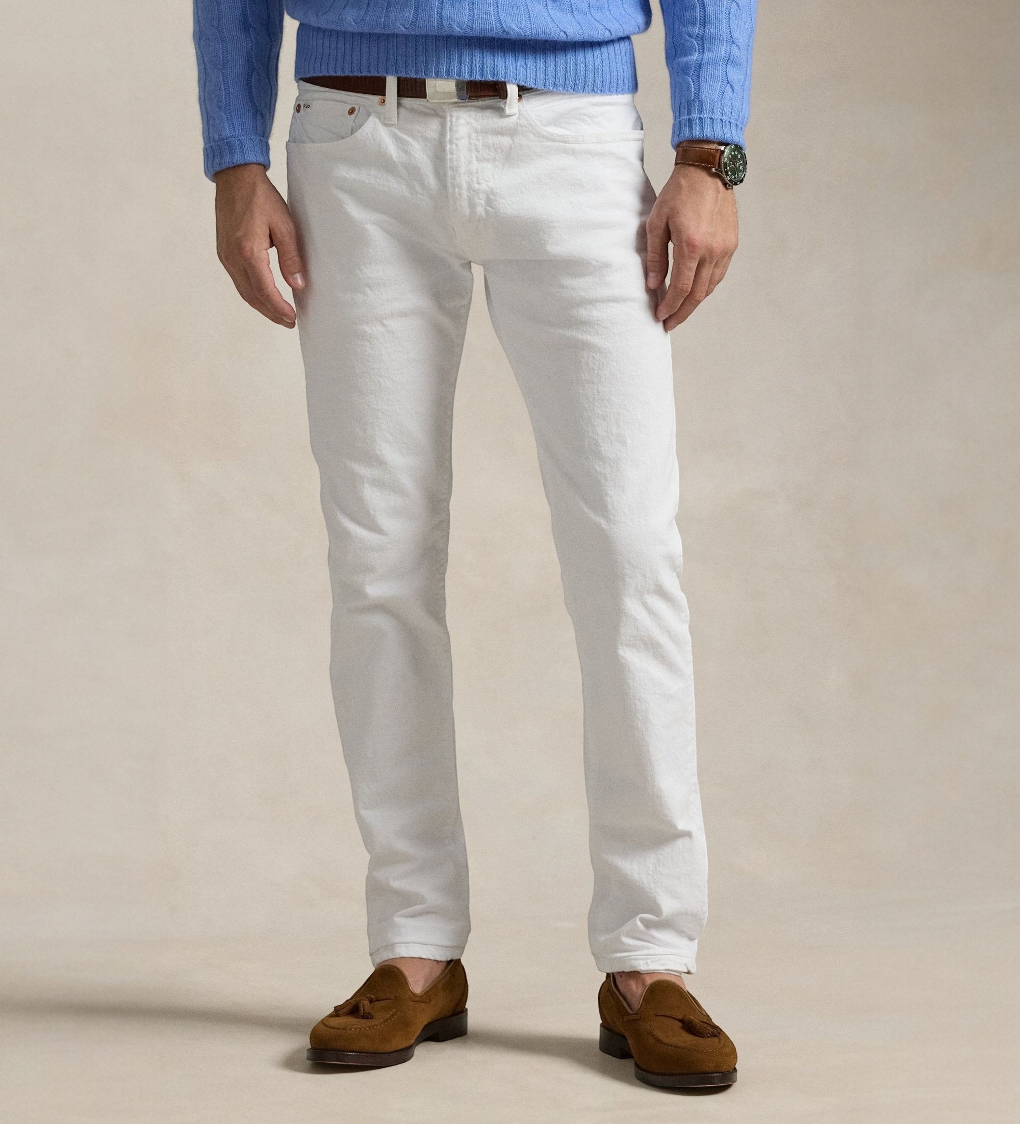 Polo Ralph Lauren für Herren. 710956083002 Jeans Sullivan Slim Fit Stretch weiß (38/32), Lässig, Baumwolle