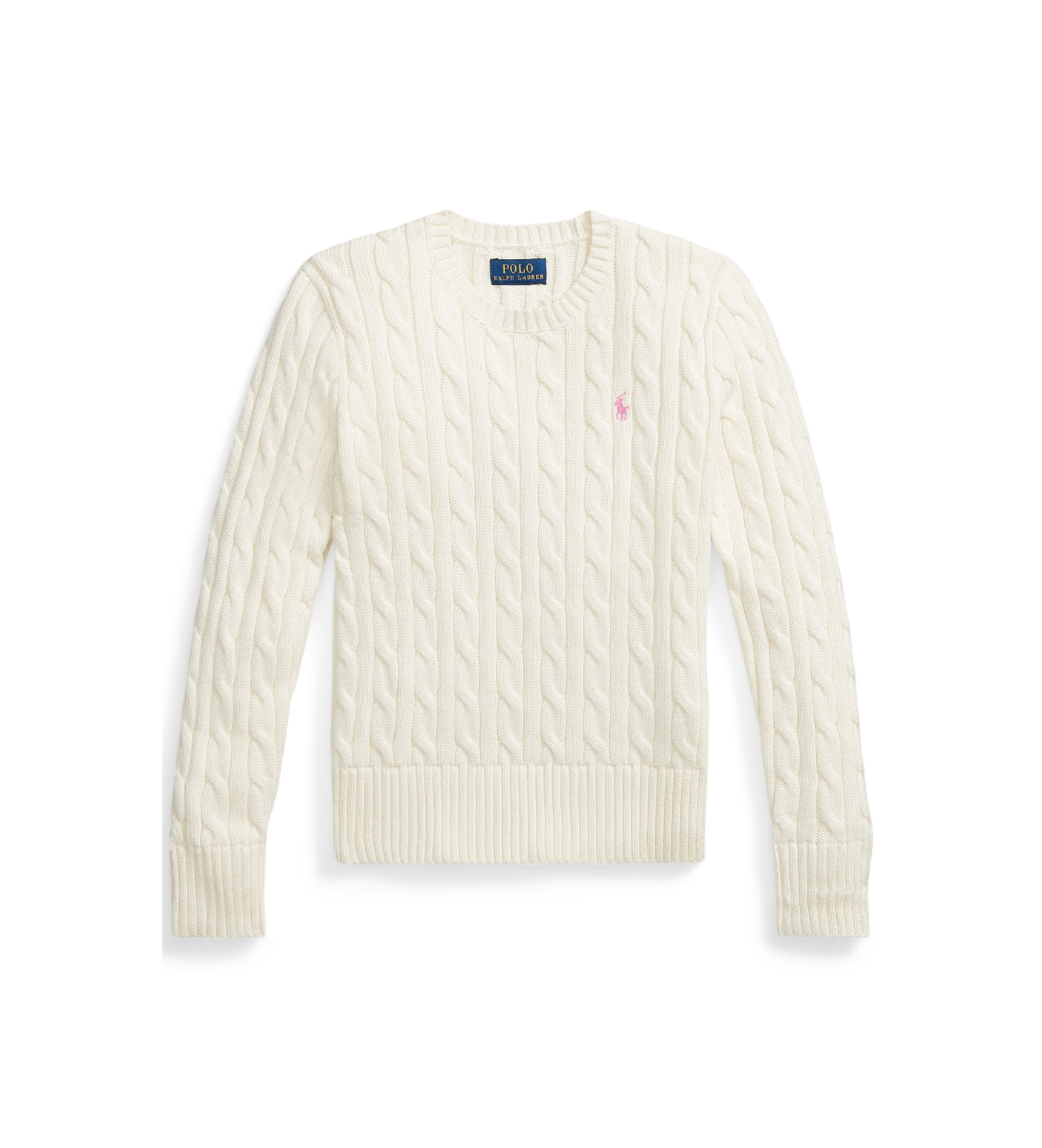 Polo Ralph Lauren für Mädchen. 313901316011 Beigefarbener Baumwolljersey in ecru gestrickter Baumwolljersey ((M) 8/9años= 136/142cm), Lässig