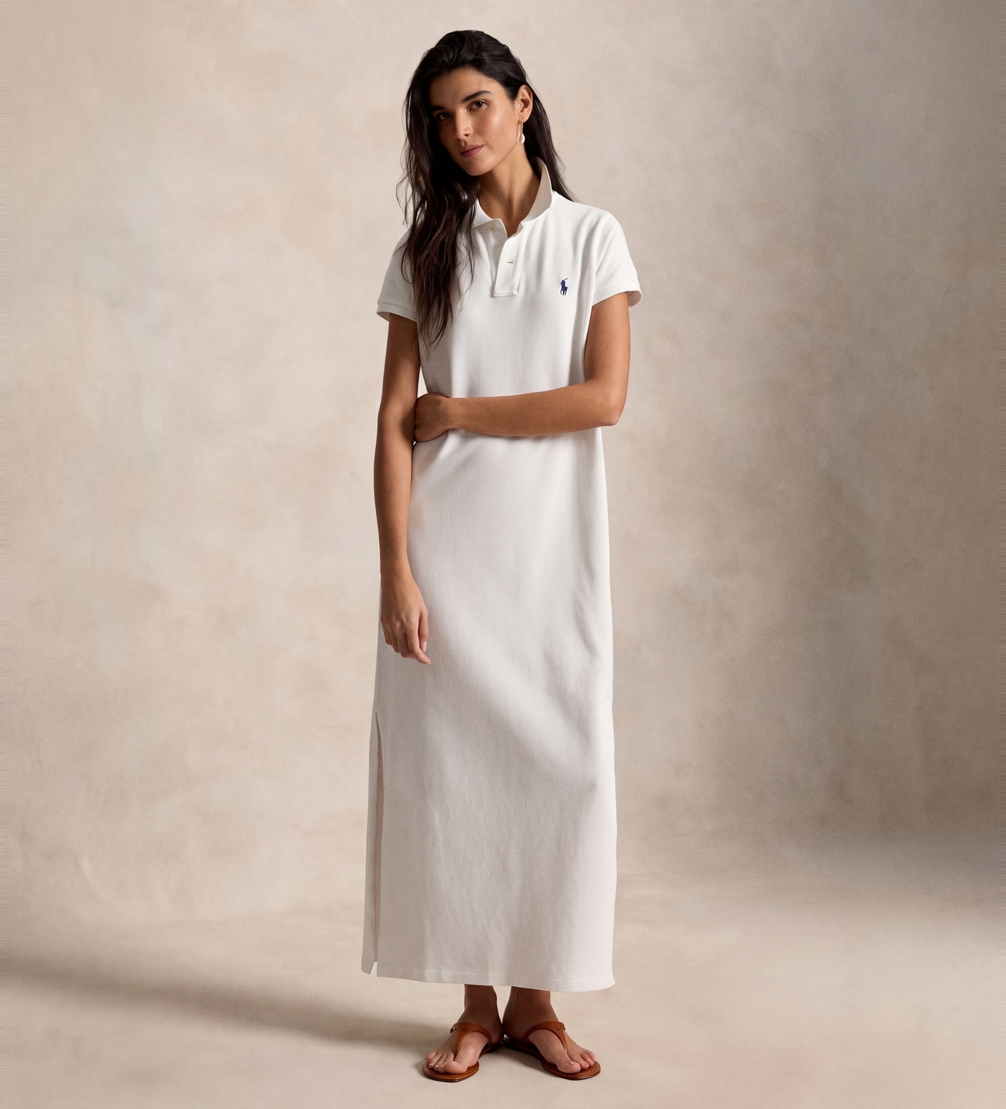 Polo Ralph Lauren für Damen. 211968291001 Weißes Netz-Polokleid aus Baumwolle (XS), Lässig, Kurzarm
